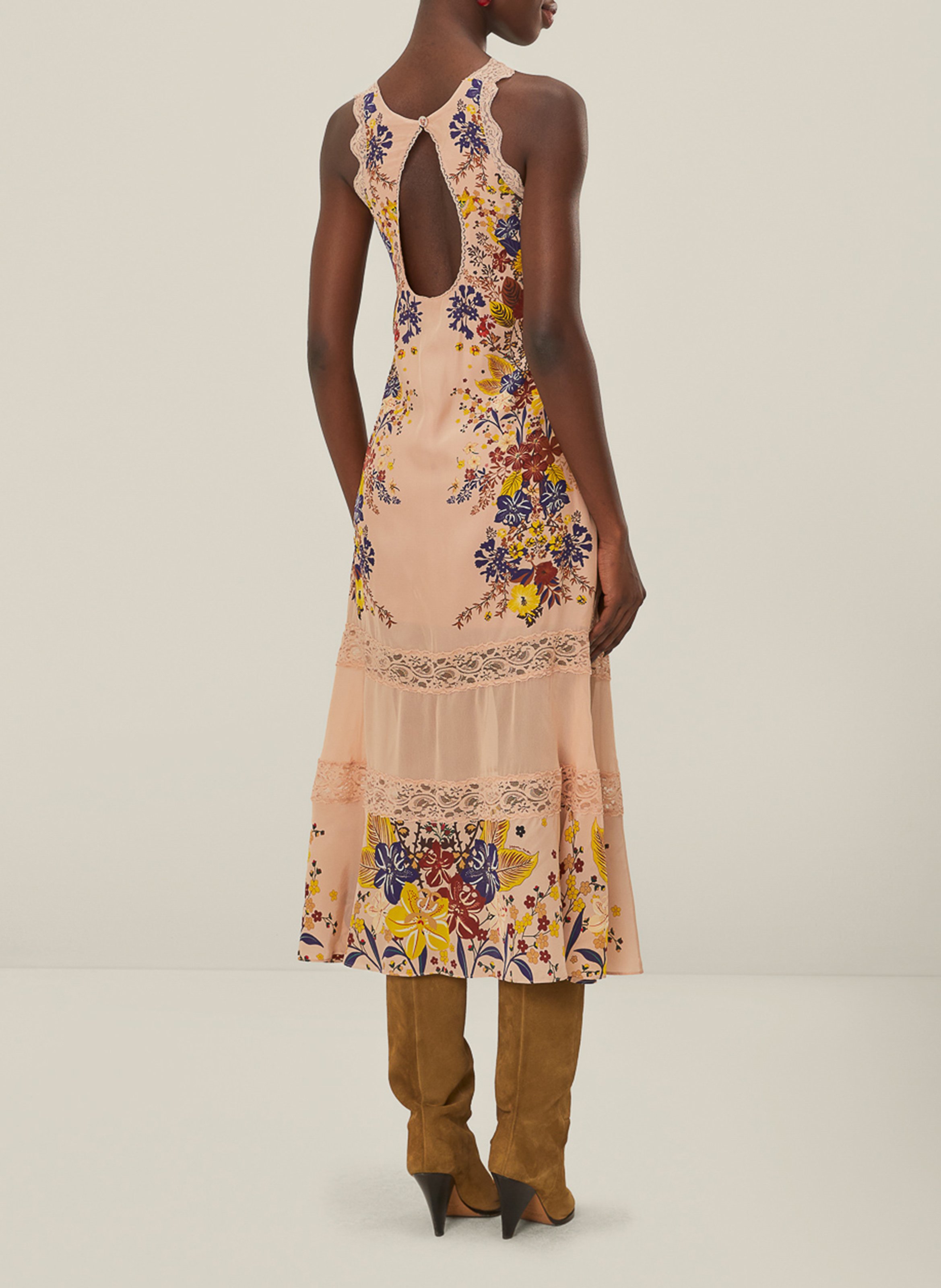 Floral print V-neck midi dress FARM RIO Pink