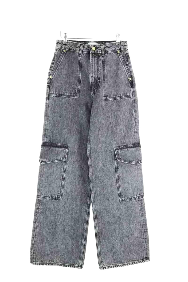 Wide leg cotton jeans GANNI - Seconde Main Black