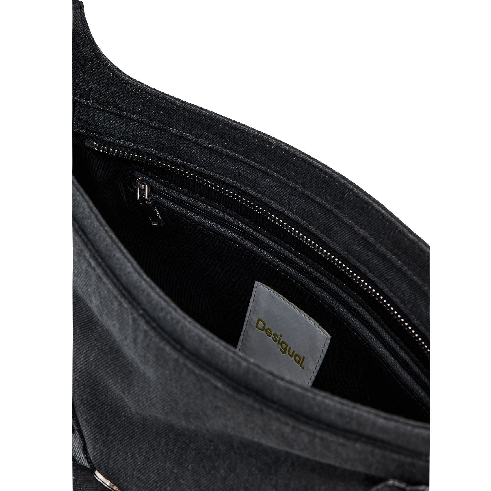 Schultertasche mit Blumenmuster aus Denim DESIGUAL Schwarz