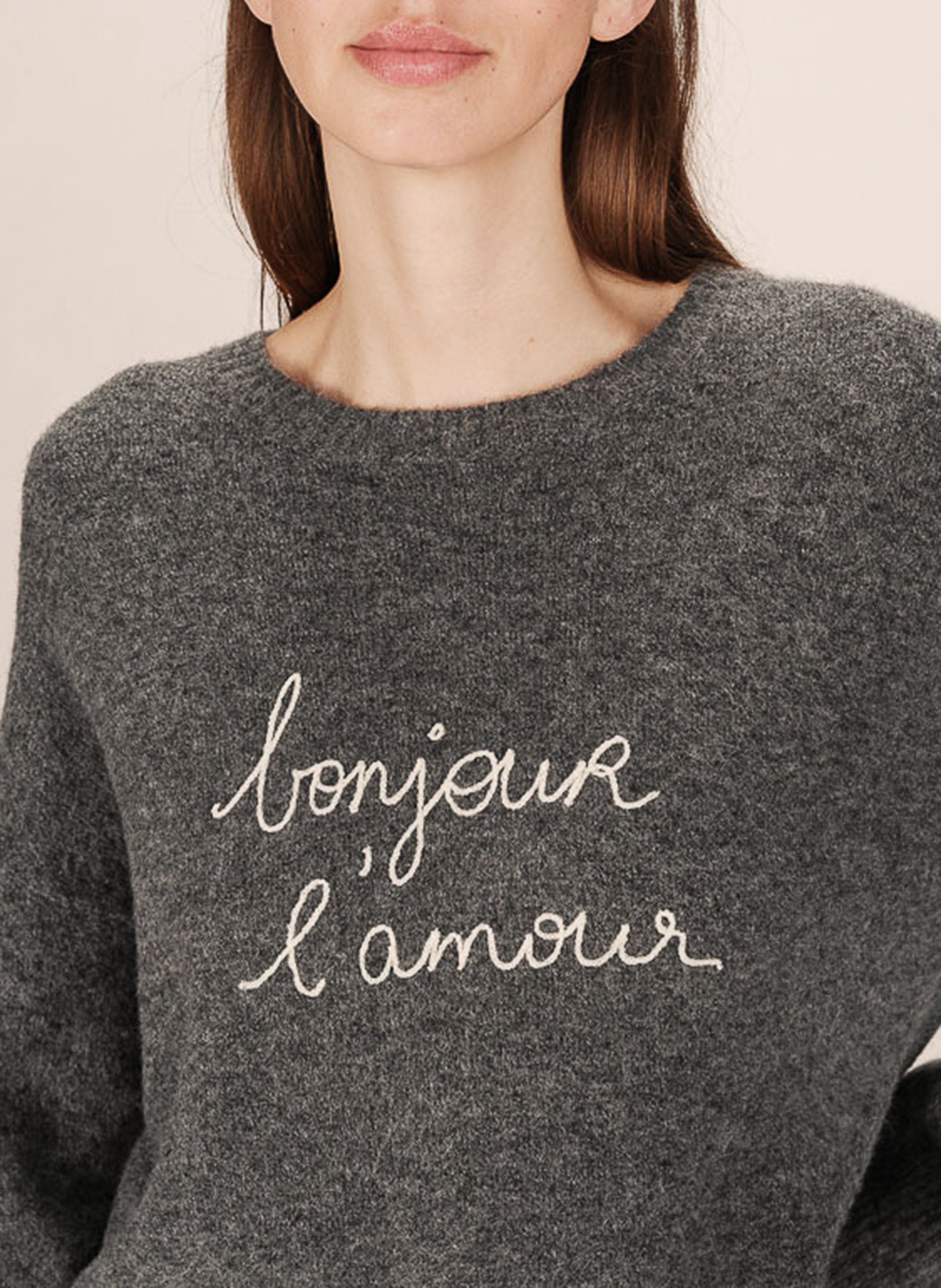 Round neck sweatshirt GRACE ET MILA Grey