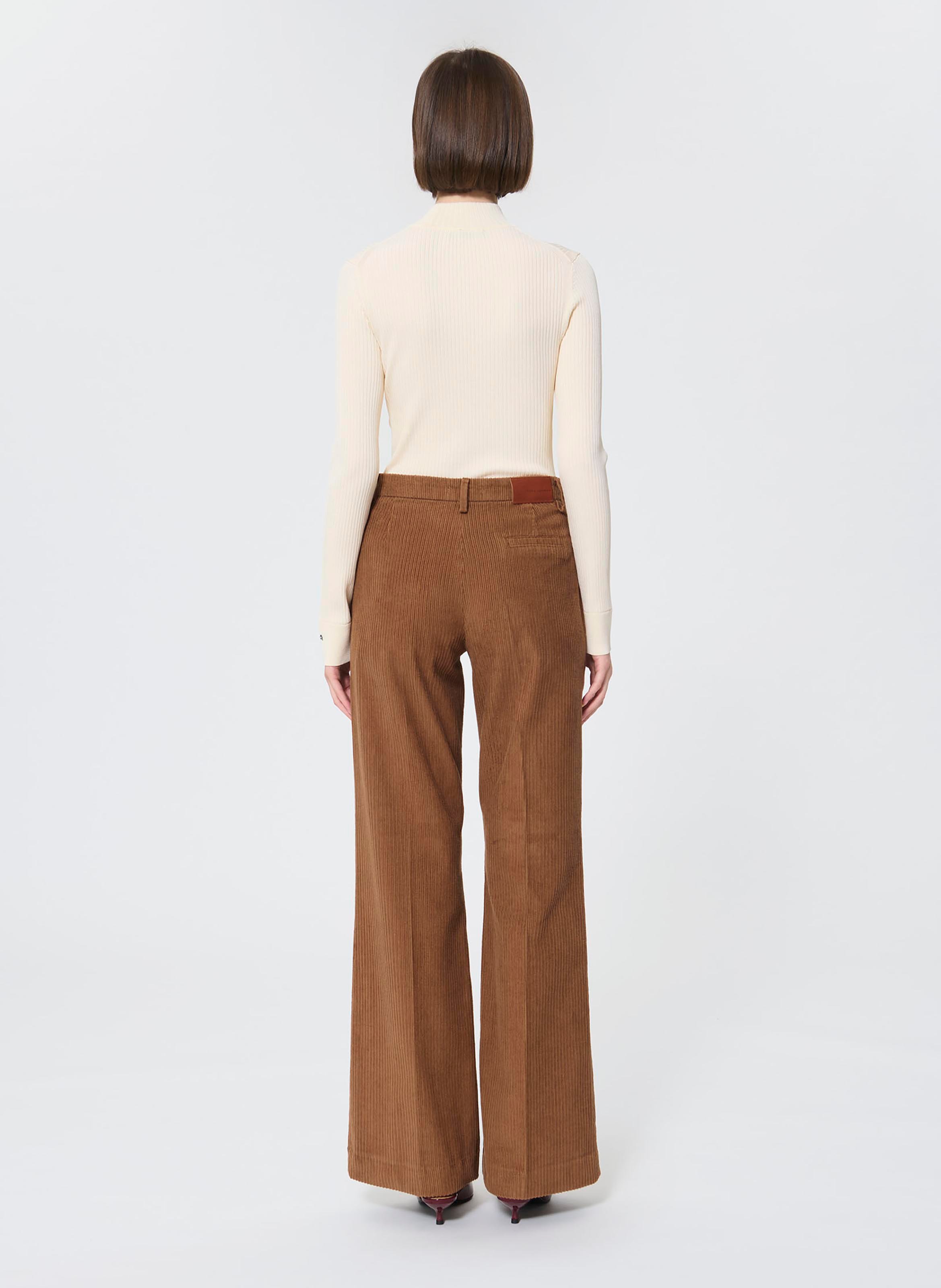 Wide corduroy trousers TARA JARMON Brown