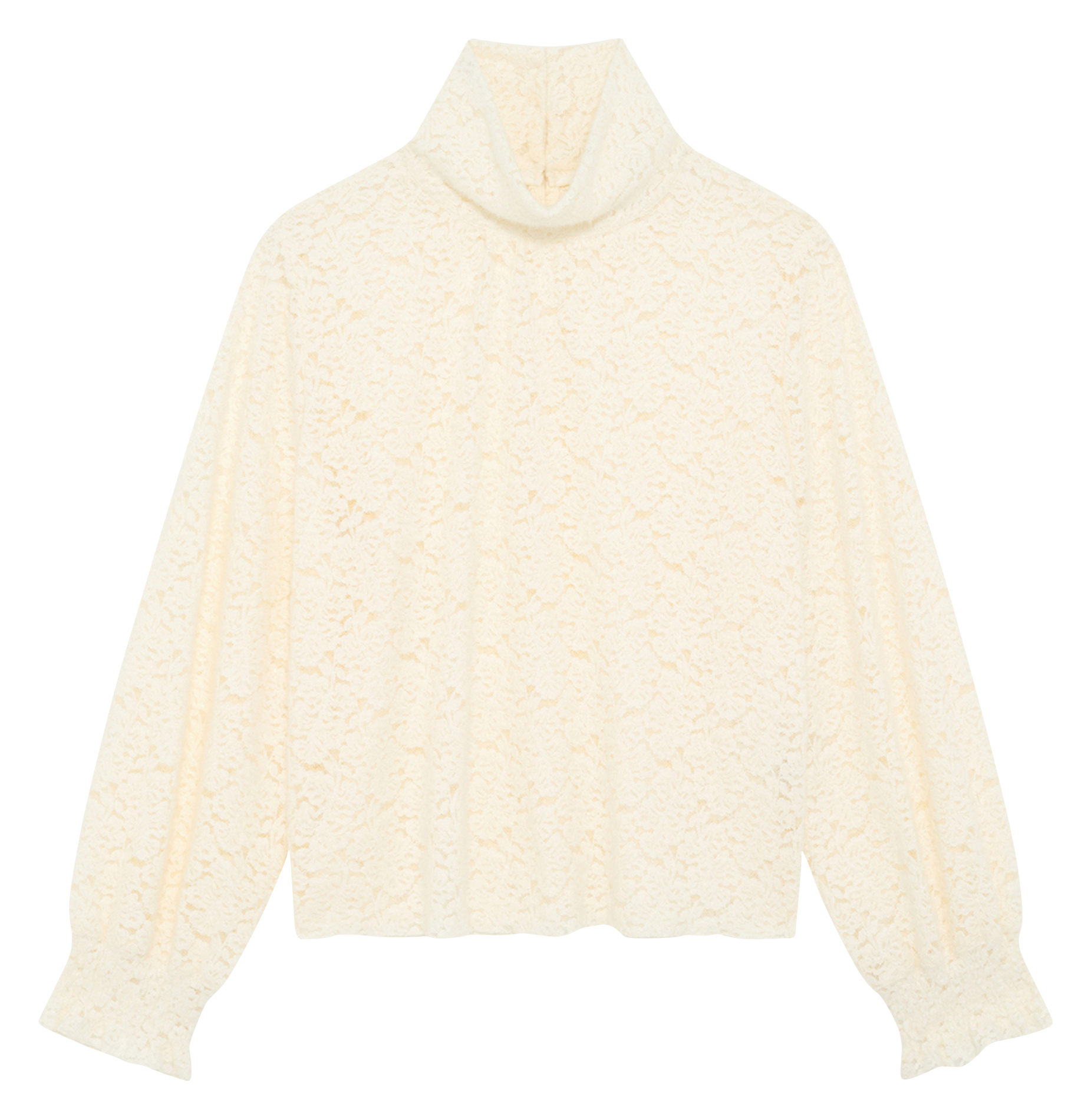 Pull ample col montant en maille PABLO Beige