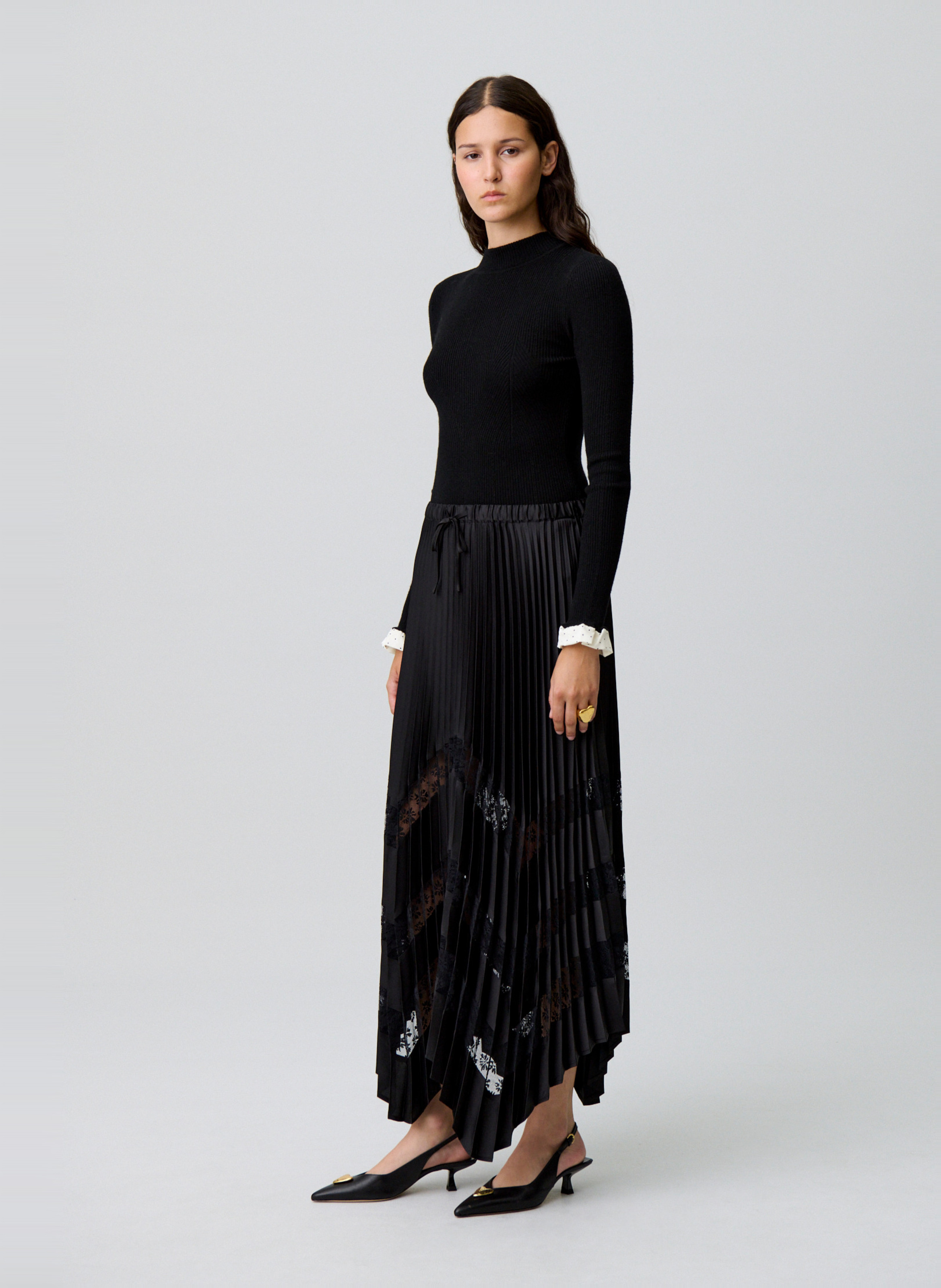 Halflange plooirok CLAUDIE PIERLOT Zwart