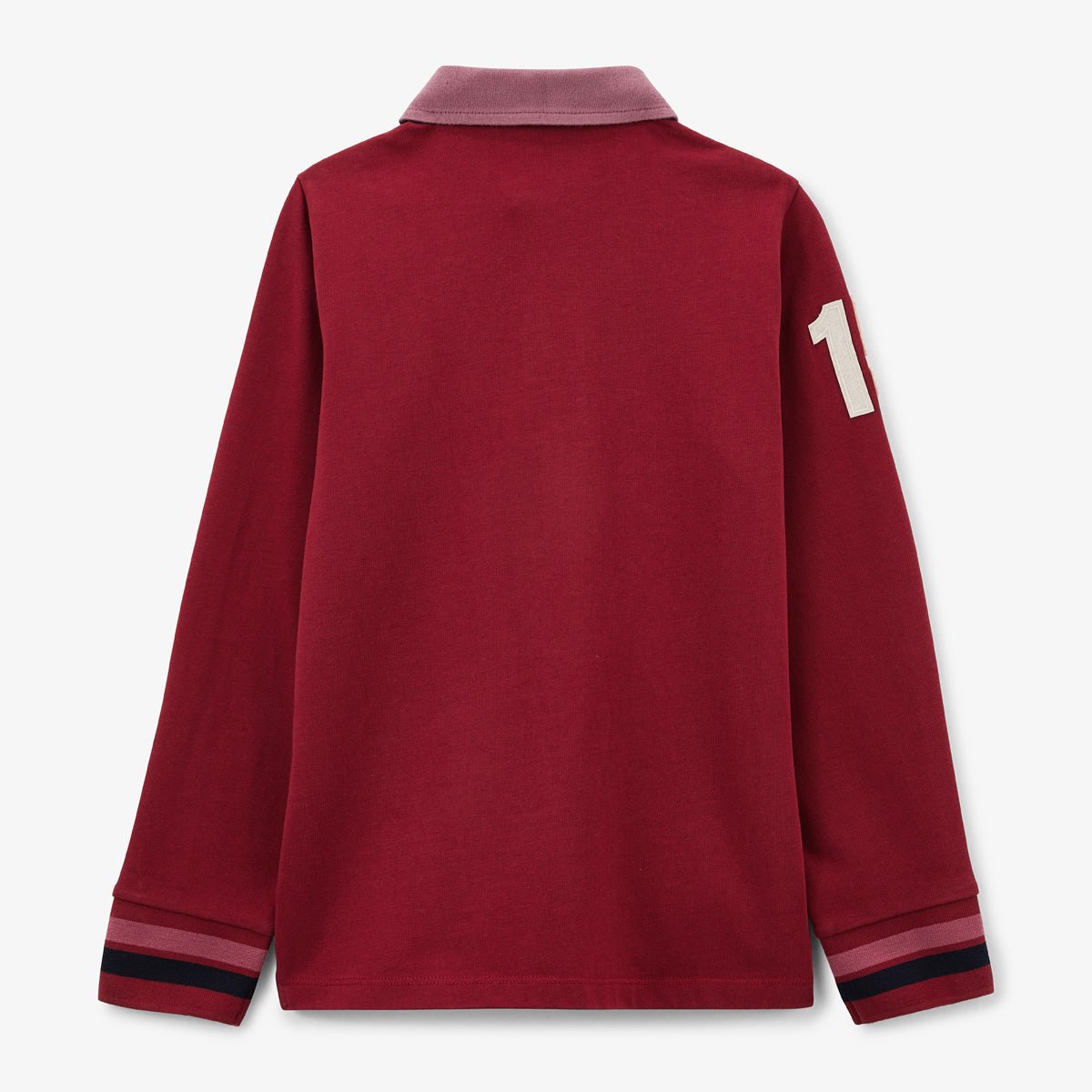 Boy&#039;s long-sleeved rugby polo SERGE BLANCO Red