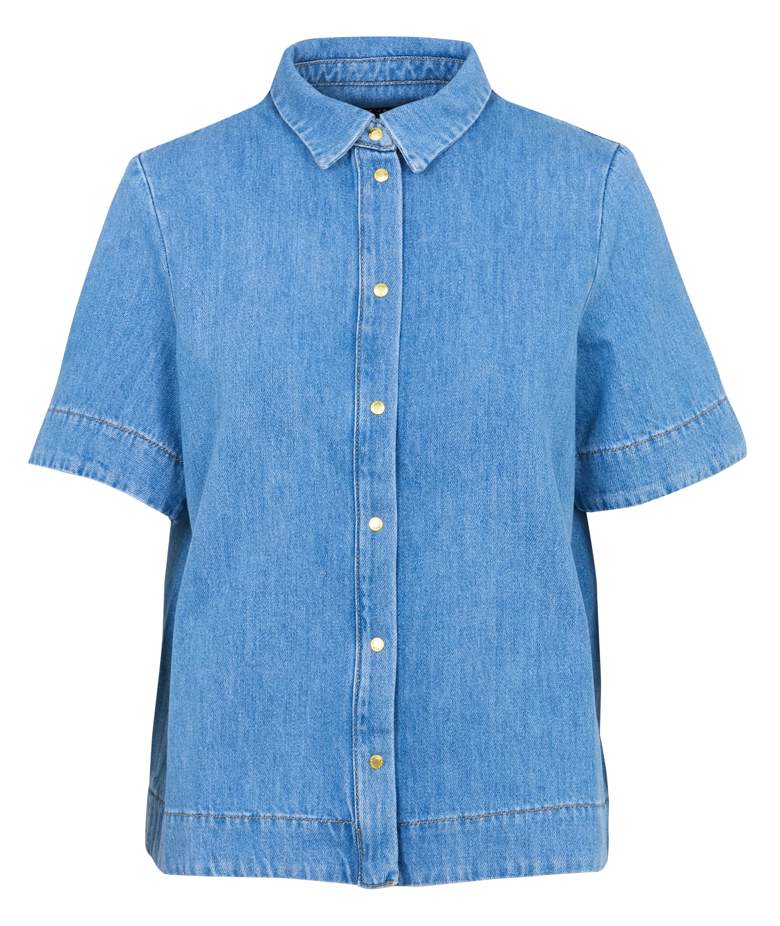 Korte knoopsluiting denim blouse TARA JARMON Blauw