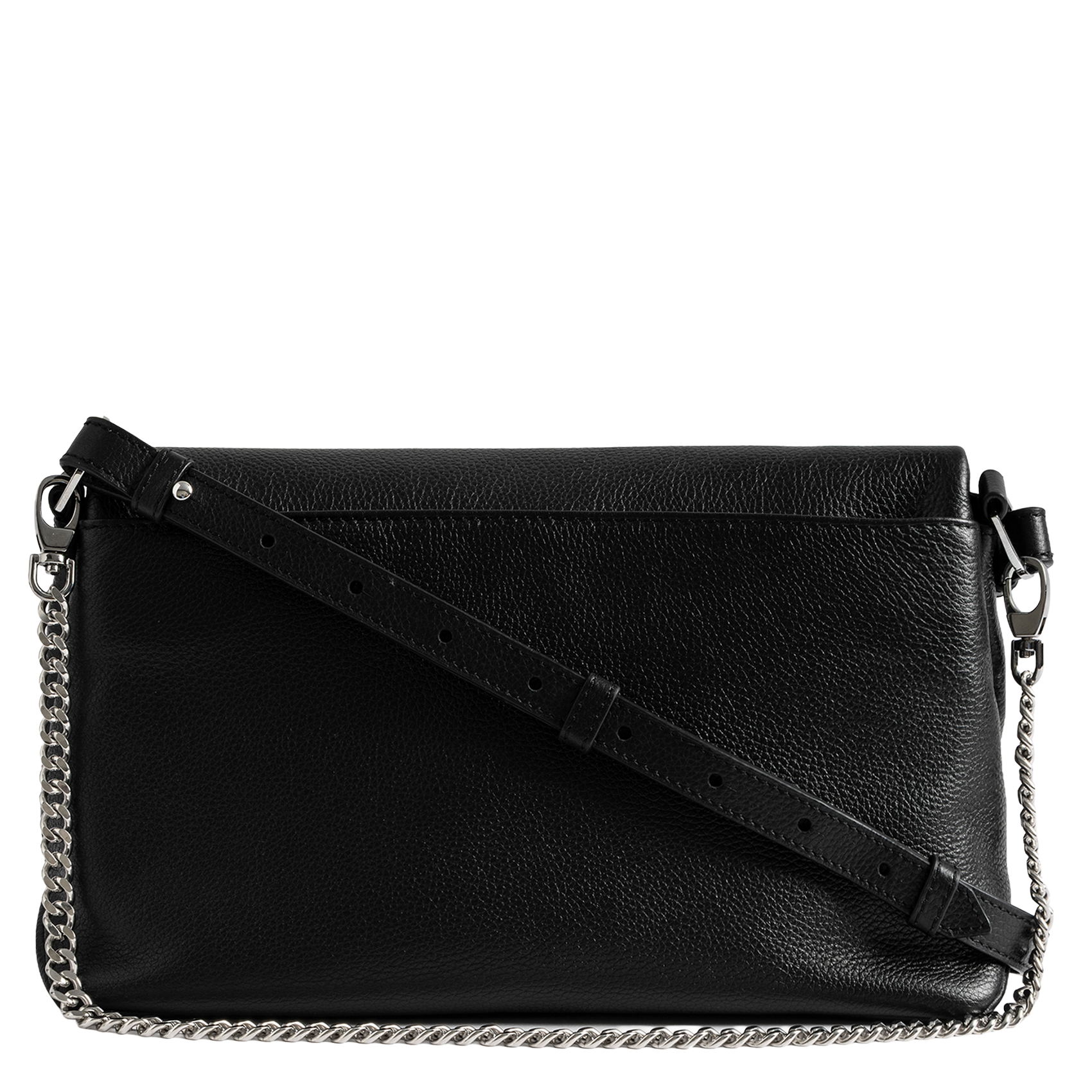 Buideltas van getextureerd leer met veters ZADIG&VOLTAIRE Zwart