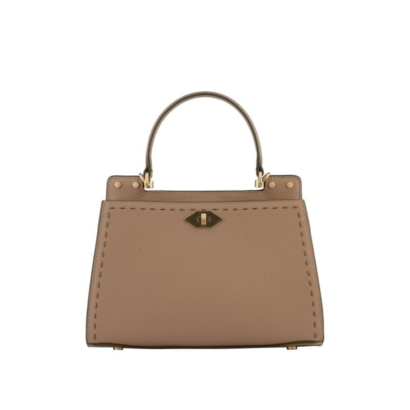 Handbag - cowhide leather POURCHET Brown