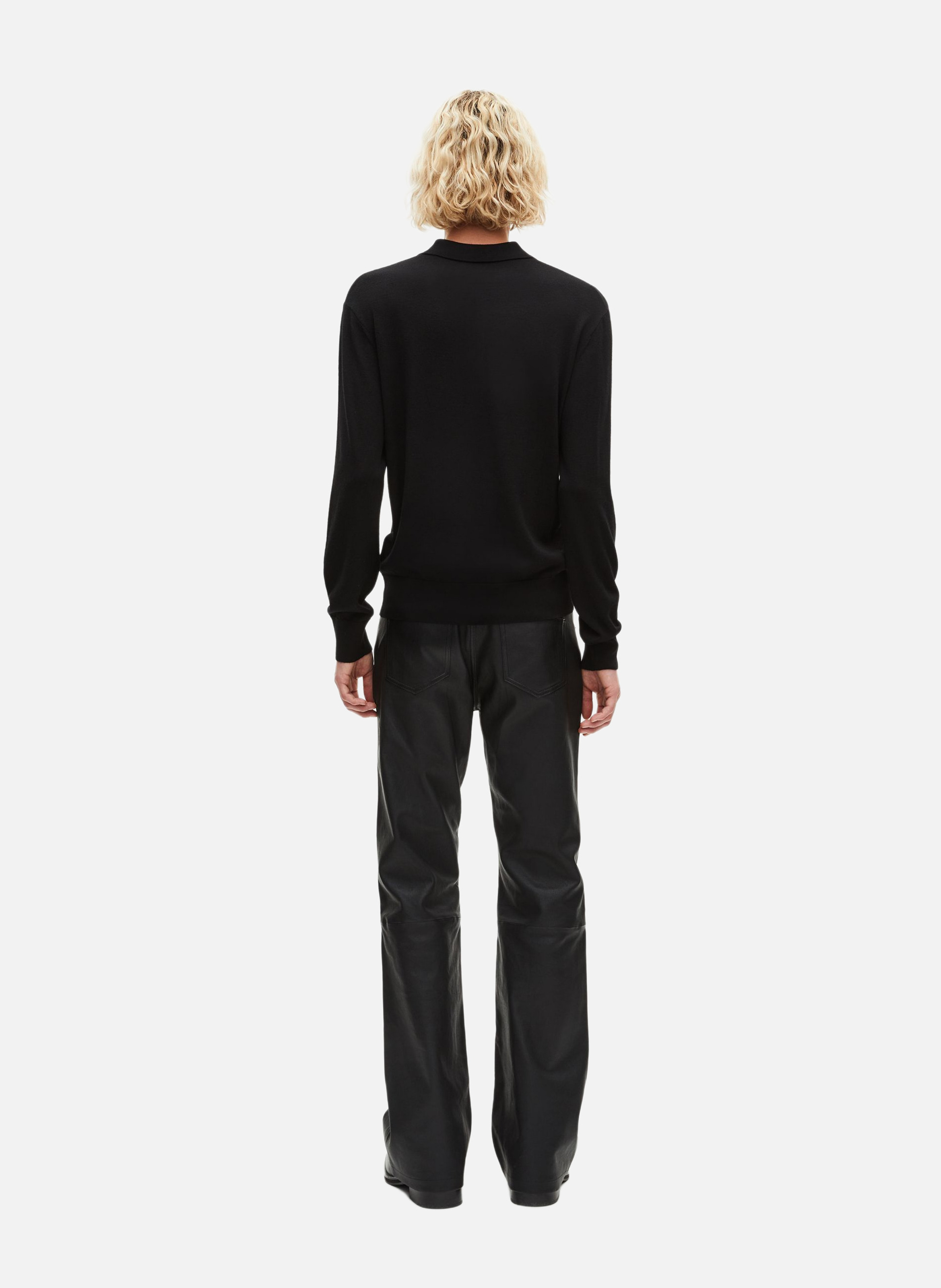 Merino wool sweater with polo collar THE KOOPLES Black