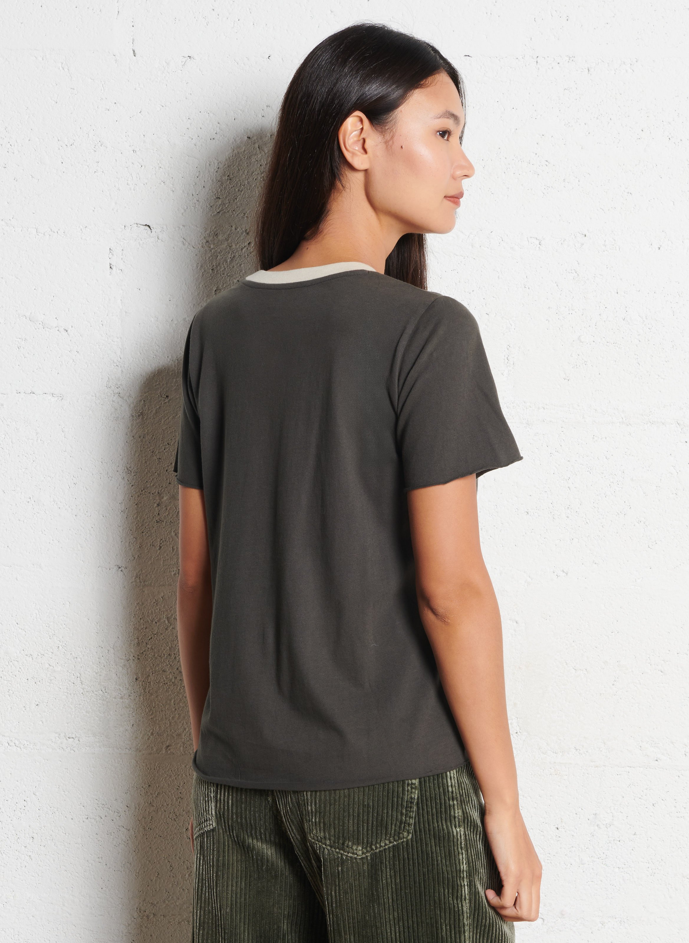 T-shirt van biokatoen met ronde hals LEON & HARPER Grijs