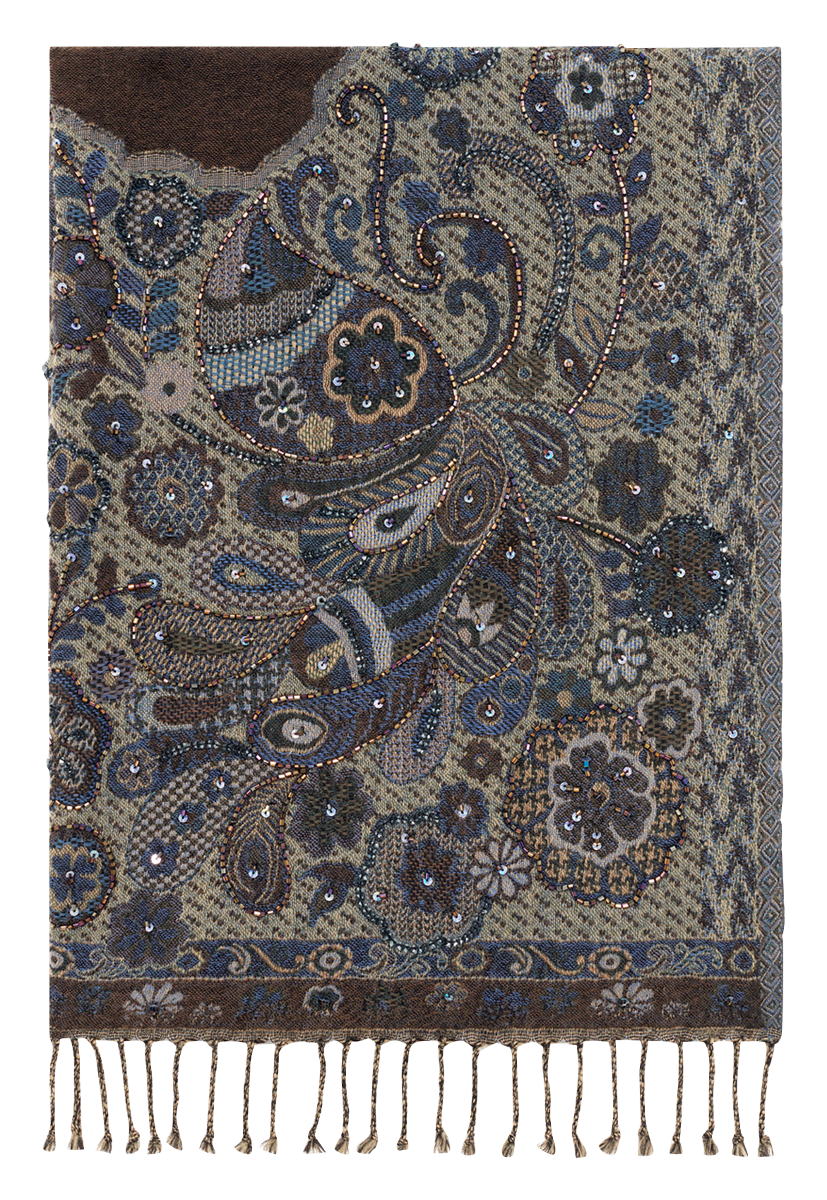 Echarpe en laine à motifs GERARD DAREL Bleu