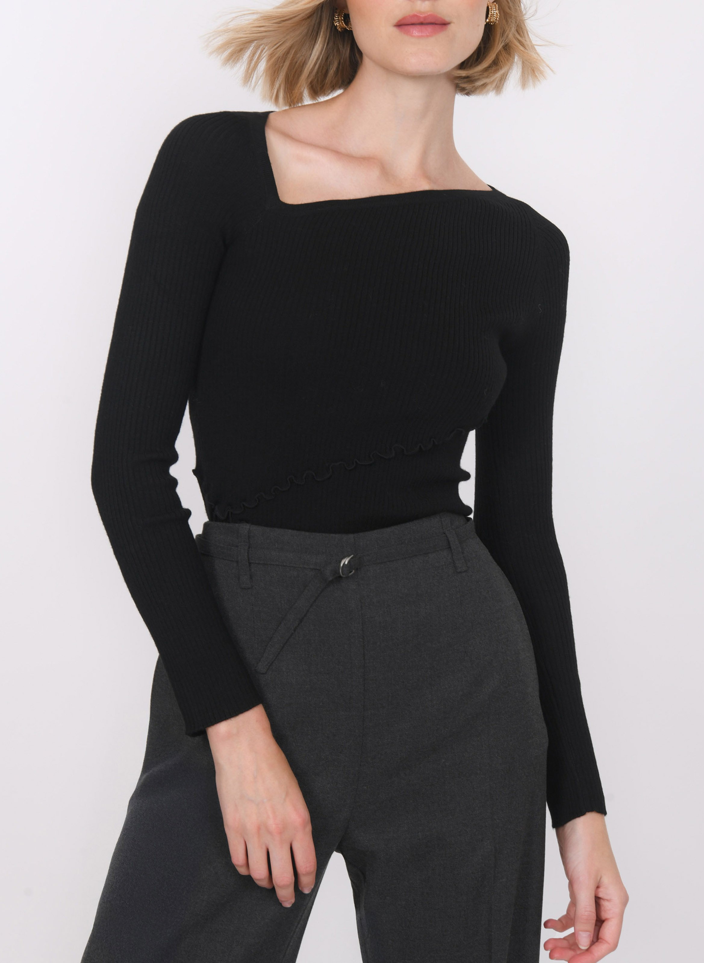 Pull col asymétrique KOOKAI Noir