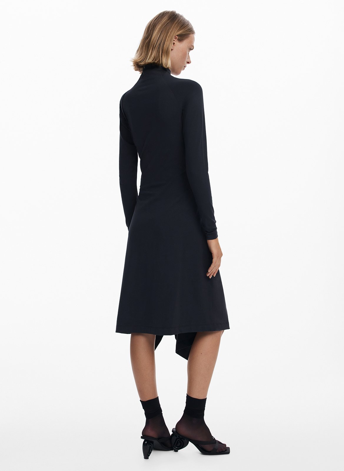 Robe courte col rond en coton DESIGUAL Noir