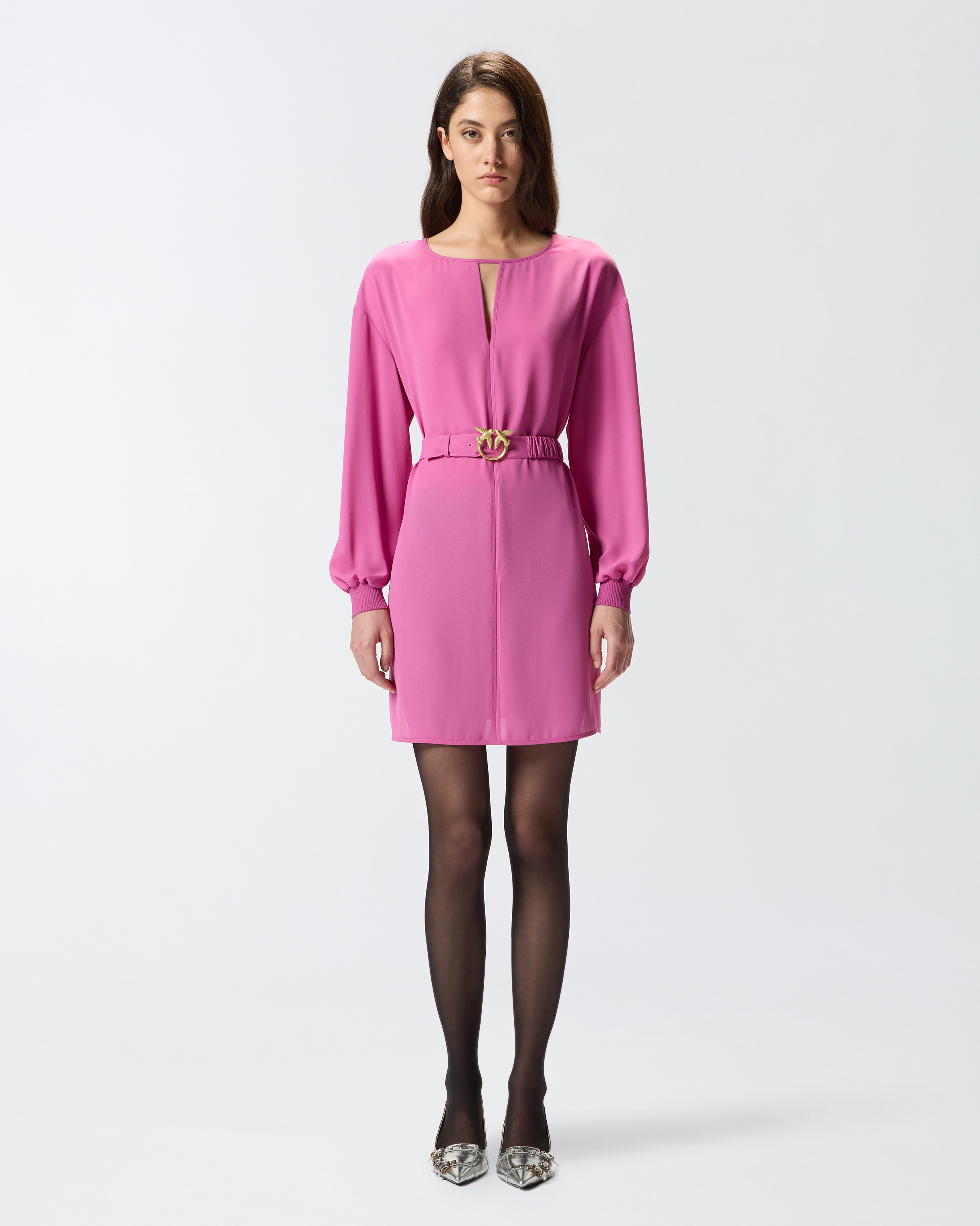 Short dress in technical crepe fabric PINKO Pink