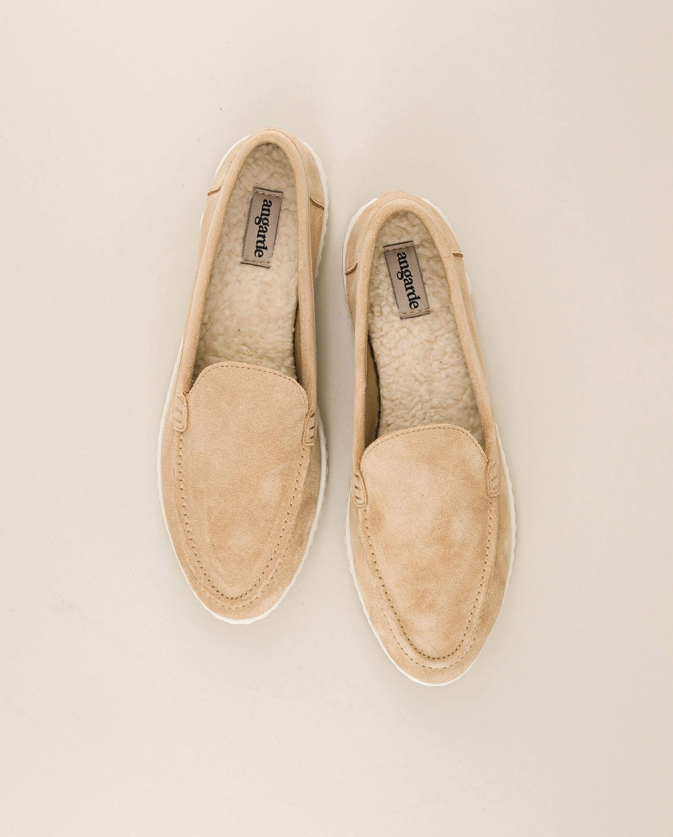 Women's moccasin slippers, beige ANGARDE Beige