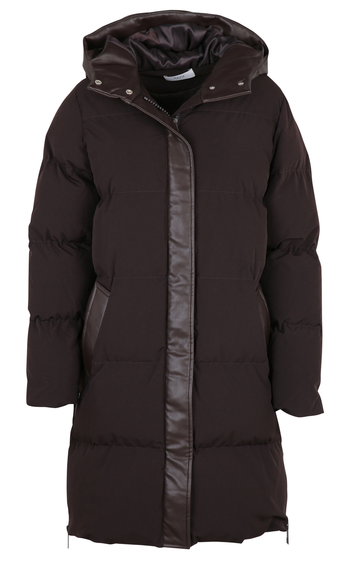 Doudoune droite col montant matelassée ZAPA Marron