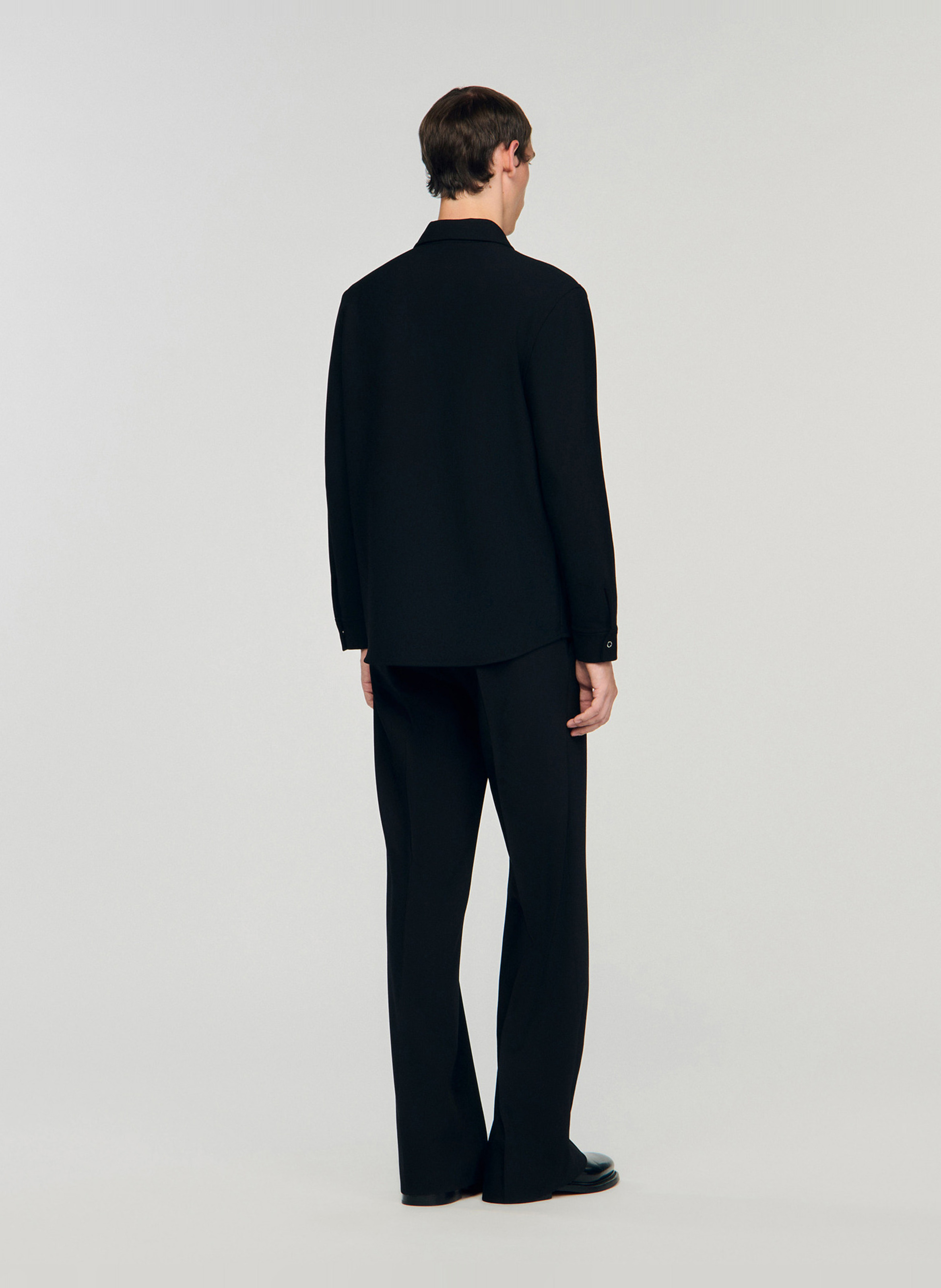 Chemise droite à col classique  Noir