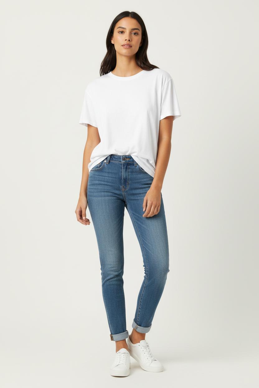 Cropped slim jeans with studs LEVI'S - Seconde main Blue