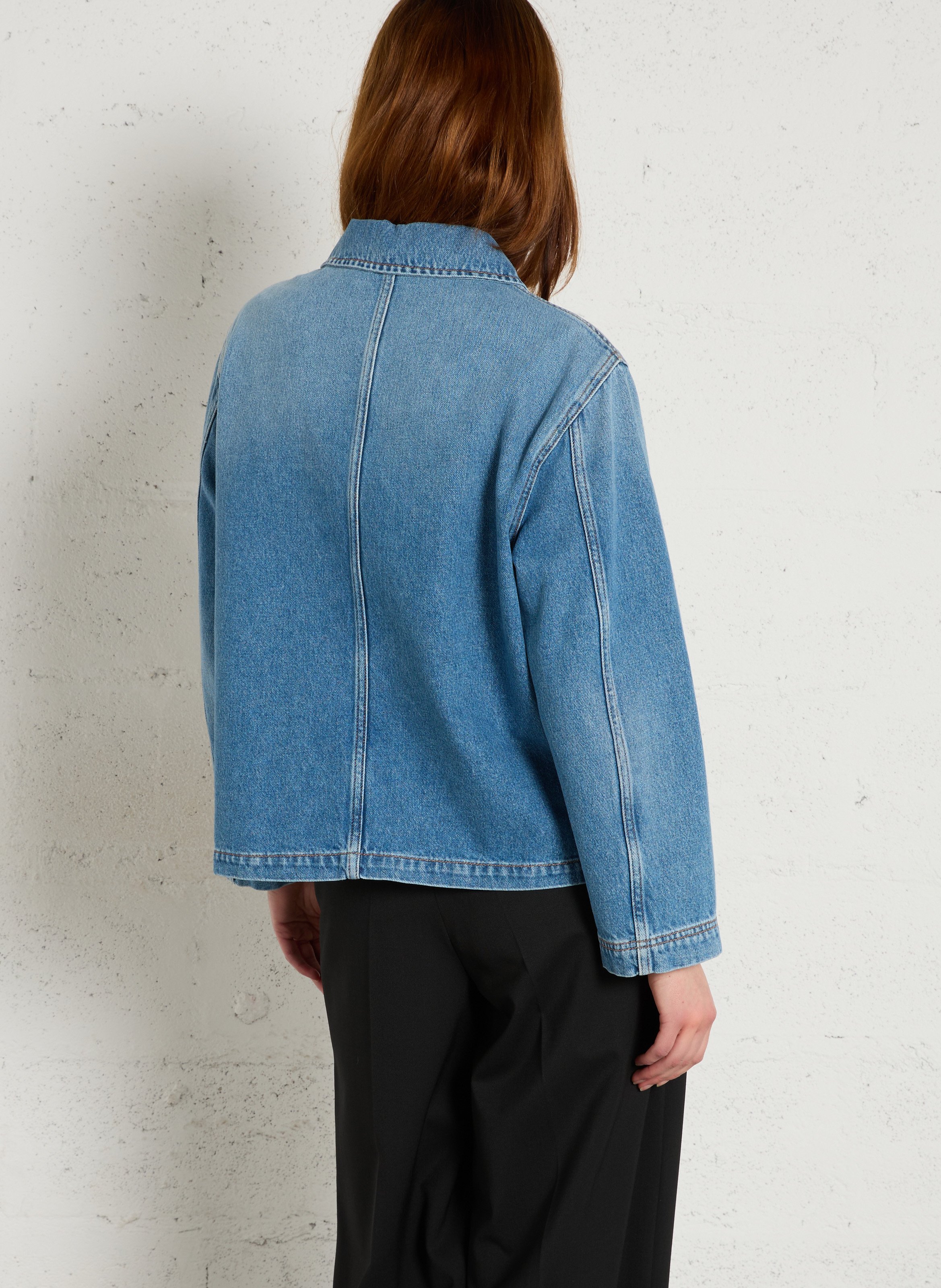 Veste droite boutonnée en jean MAX MARA WEEK END Bleu