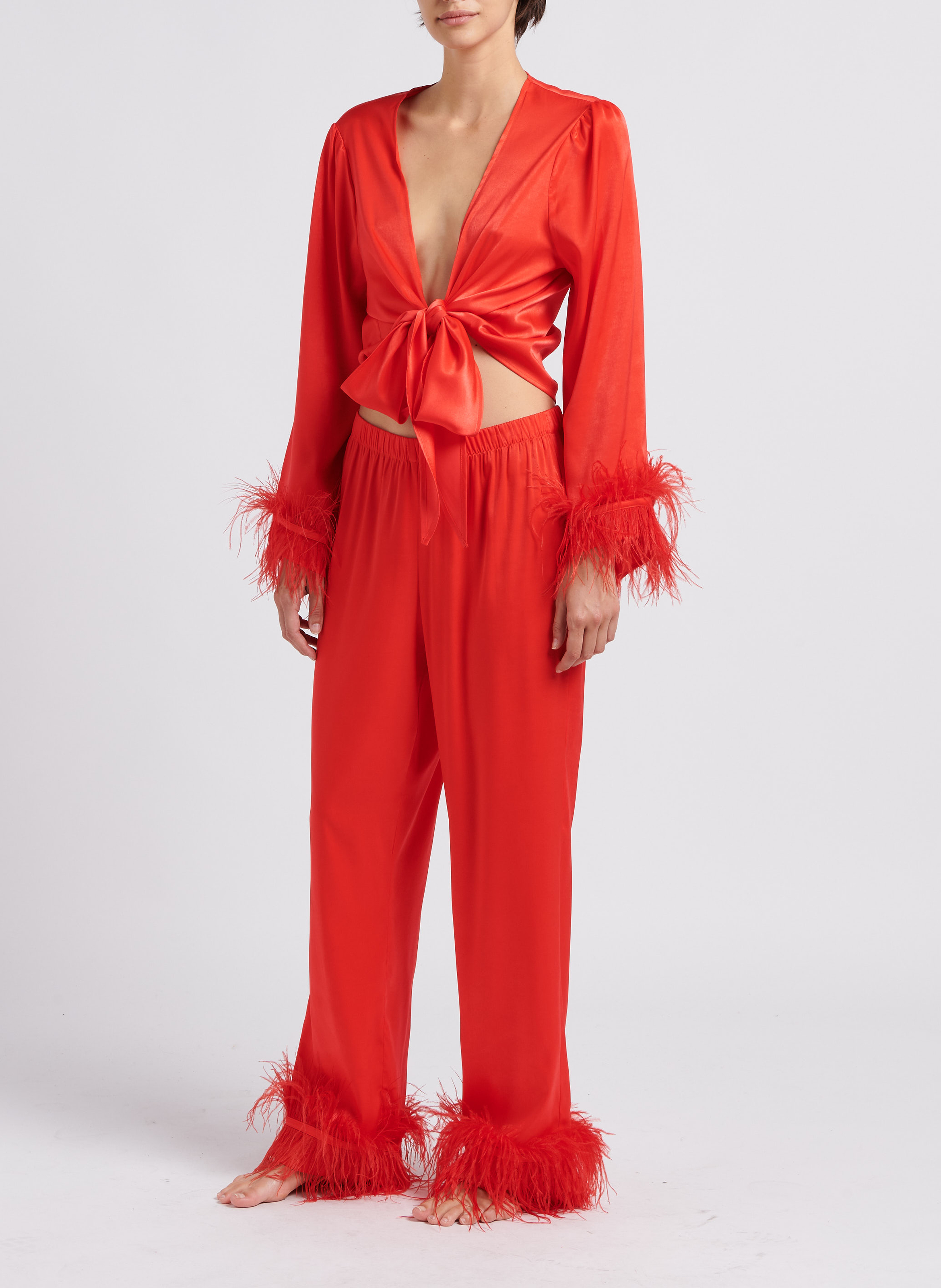 Flowing high-waisted trousers LOVE STORIES Red