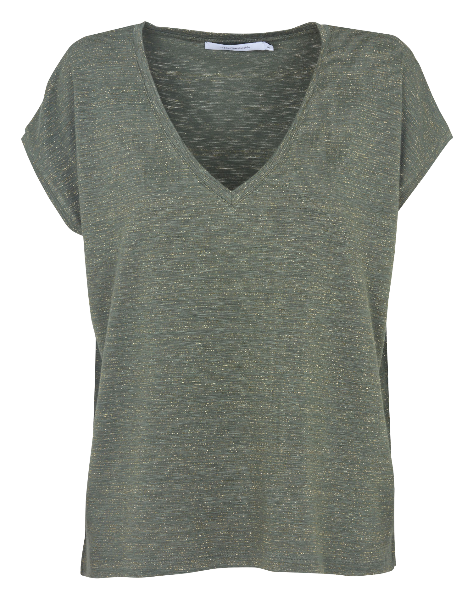T-shirt met V-hals, korte mouwen en glittereffect LA FEE MARABOUTEE