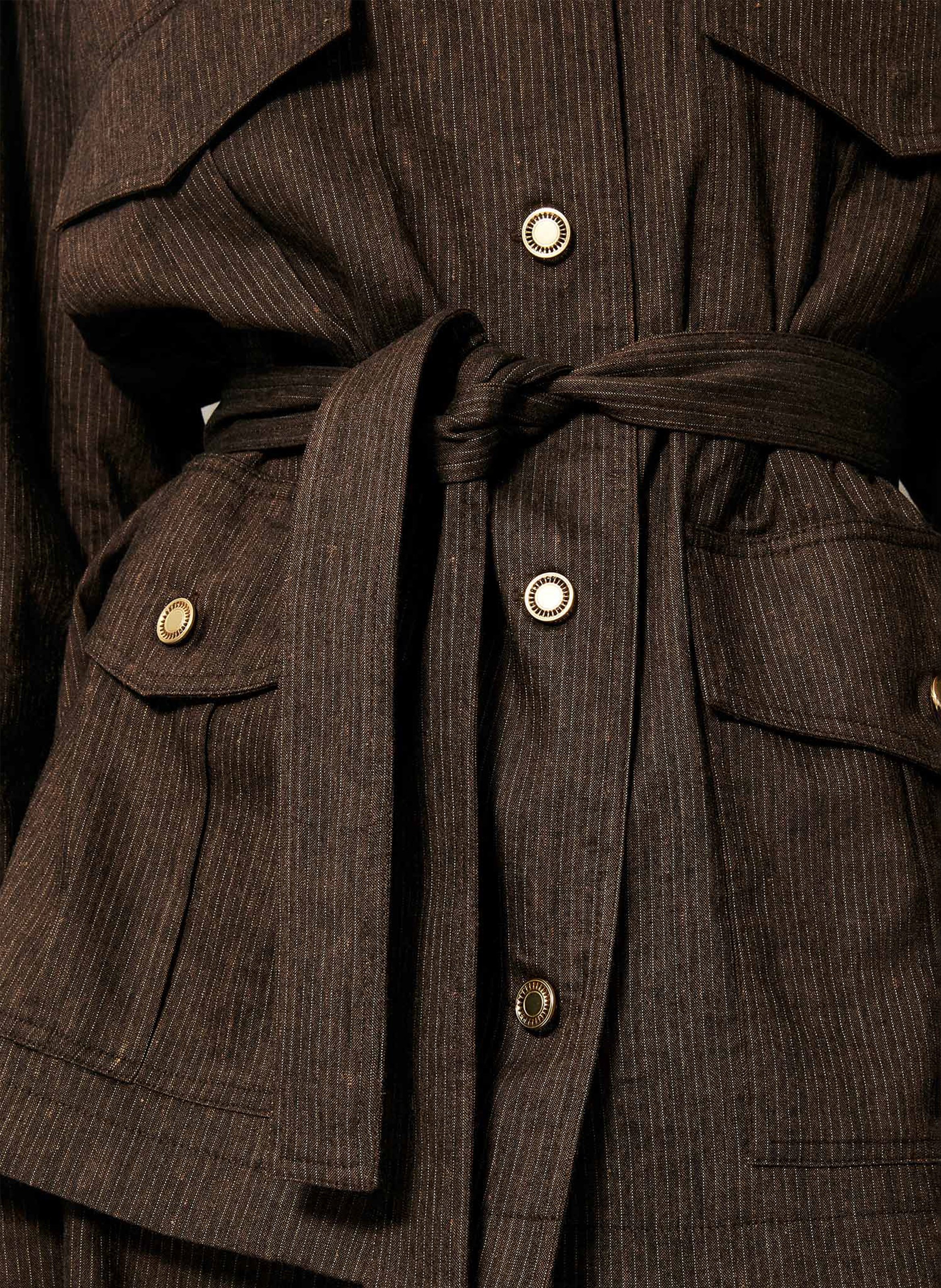 Giacca stile sahariana in lino misto SESSUN Marrone