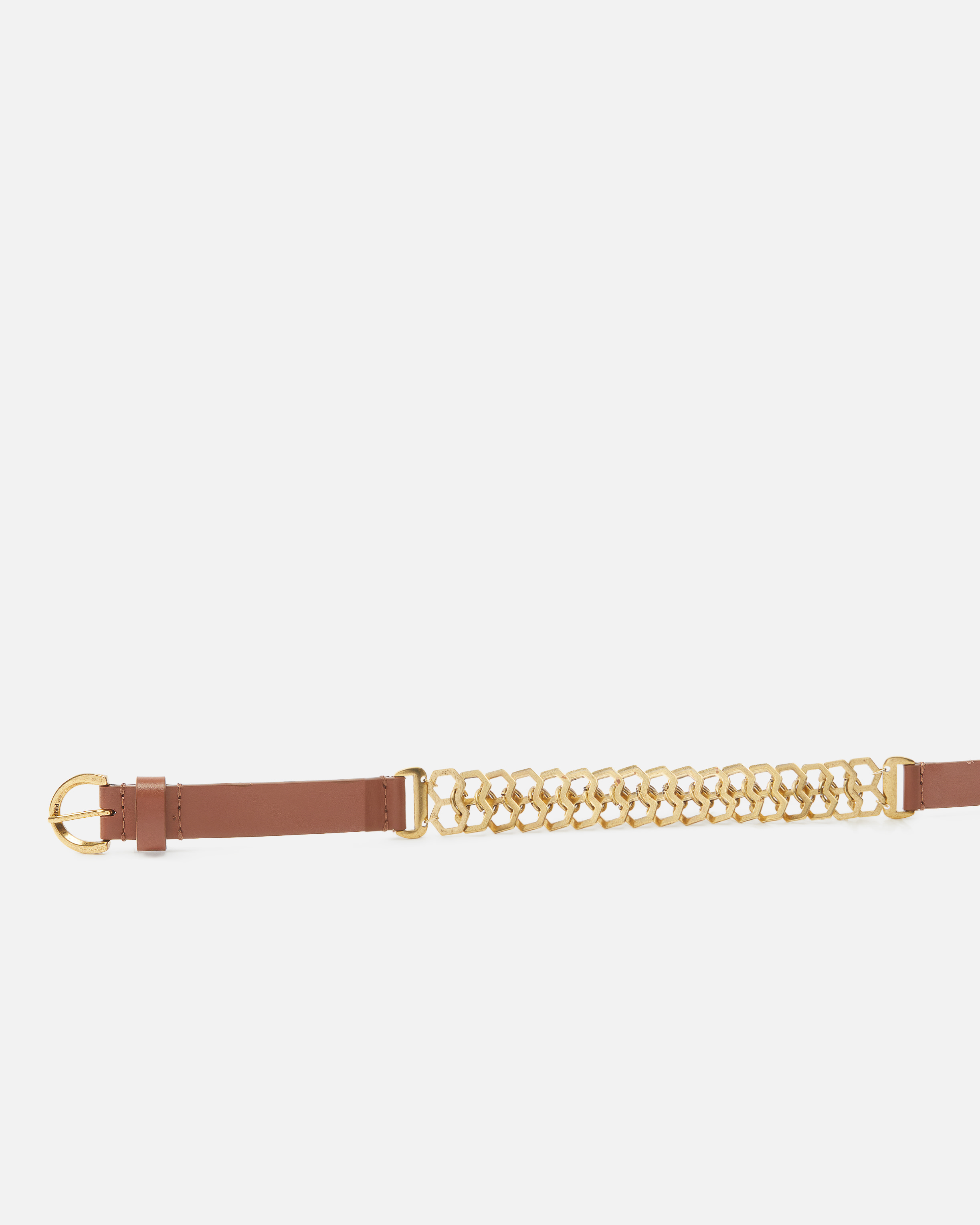 Belt with 2 cm chain detail PINKO Brown