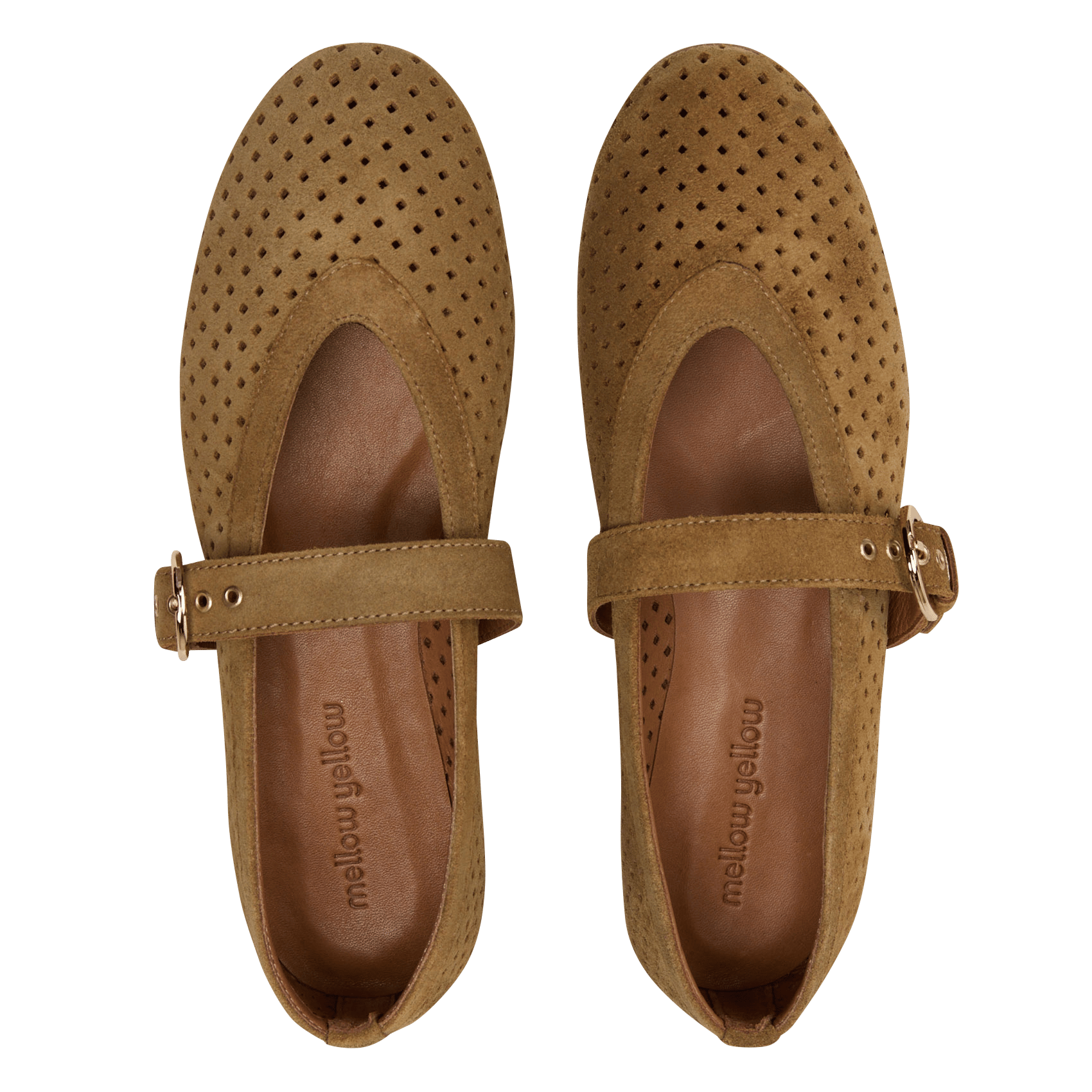 Ballerines velours à bride en cuir MELLOW YELLOW Vert