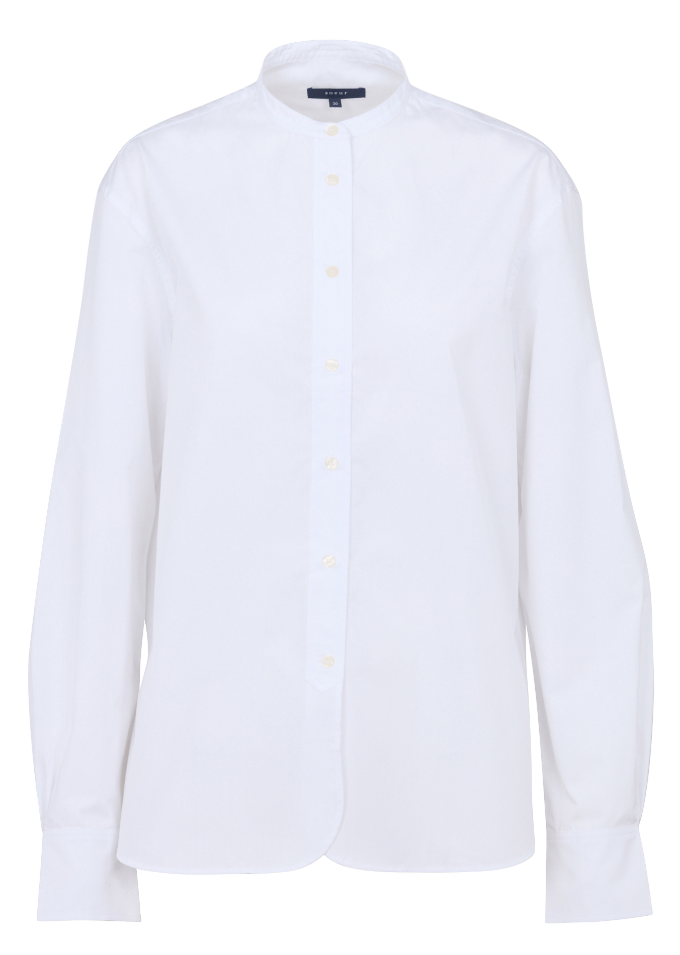 Chemise oversize col mao en coton SOEUR Blanc
