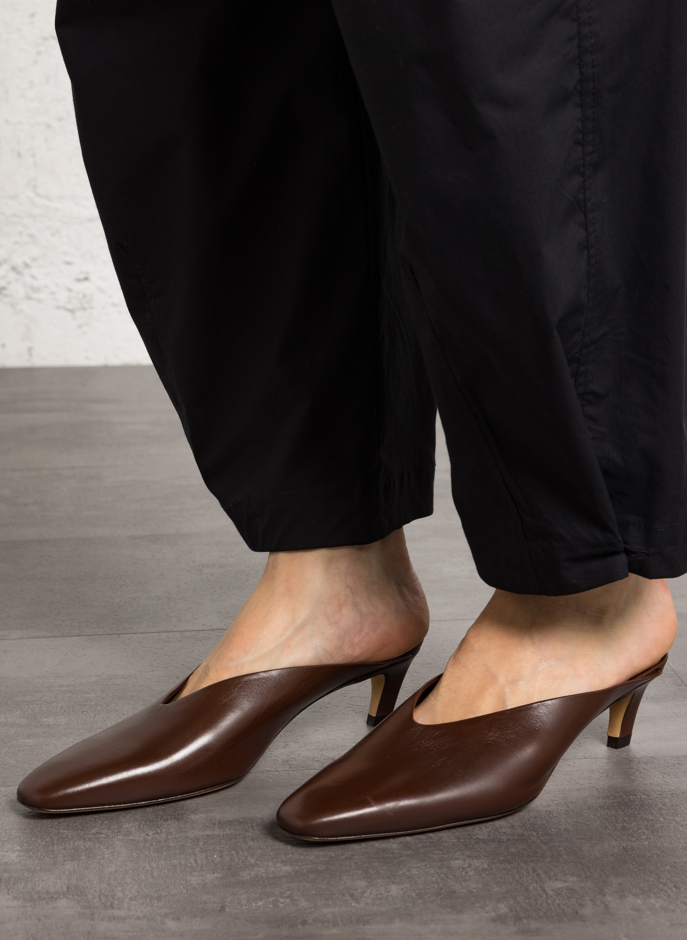 Heeled leather mules SOEUR Brown