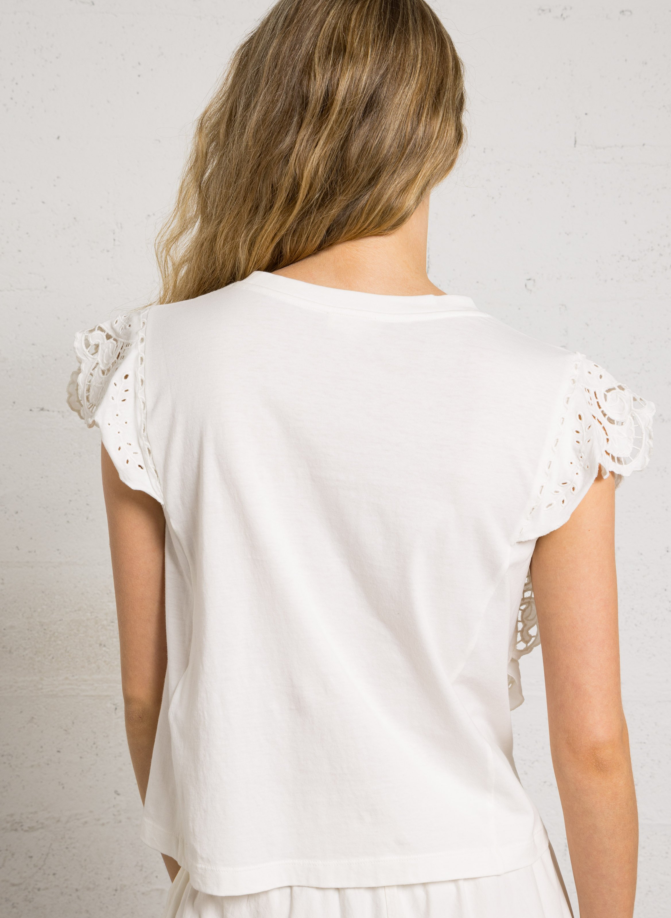 Tee-shirt col ron en coton bio LOUISE MISHA Blanc
