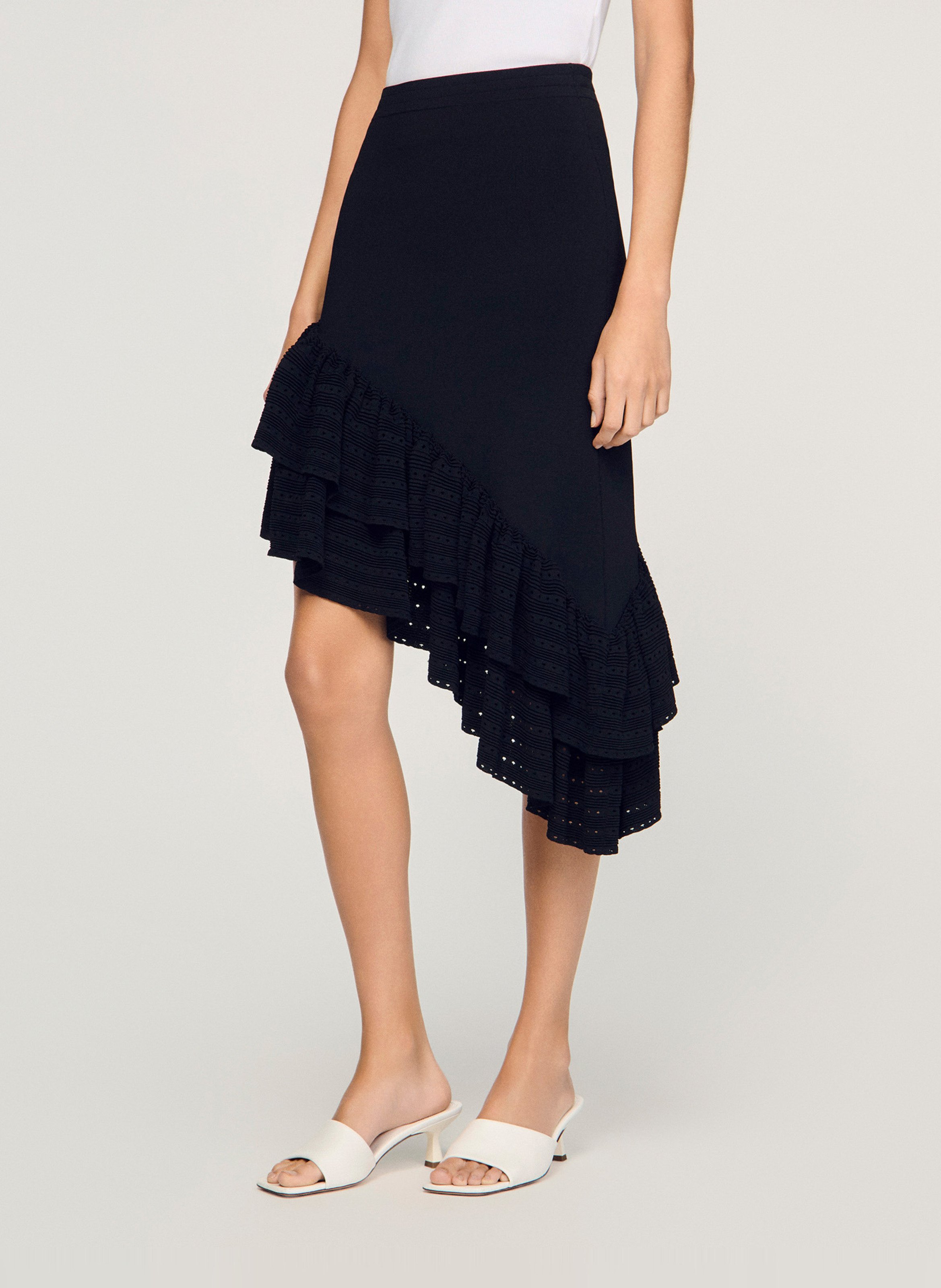 Jupe moulante en maille SANDRO Noir