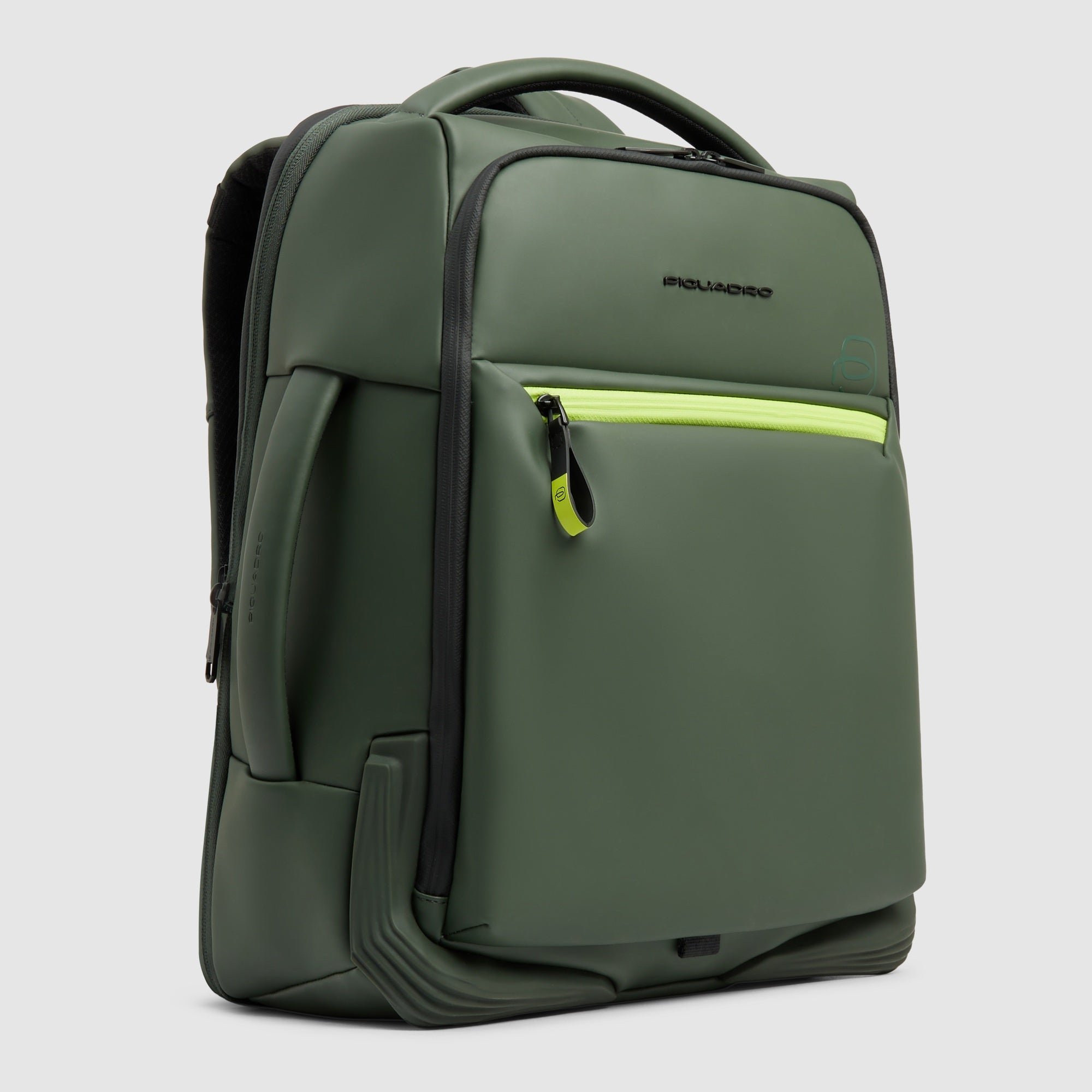 Water-repellent travel backpack for laptop PIQUADRO Green