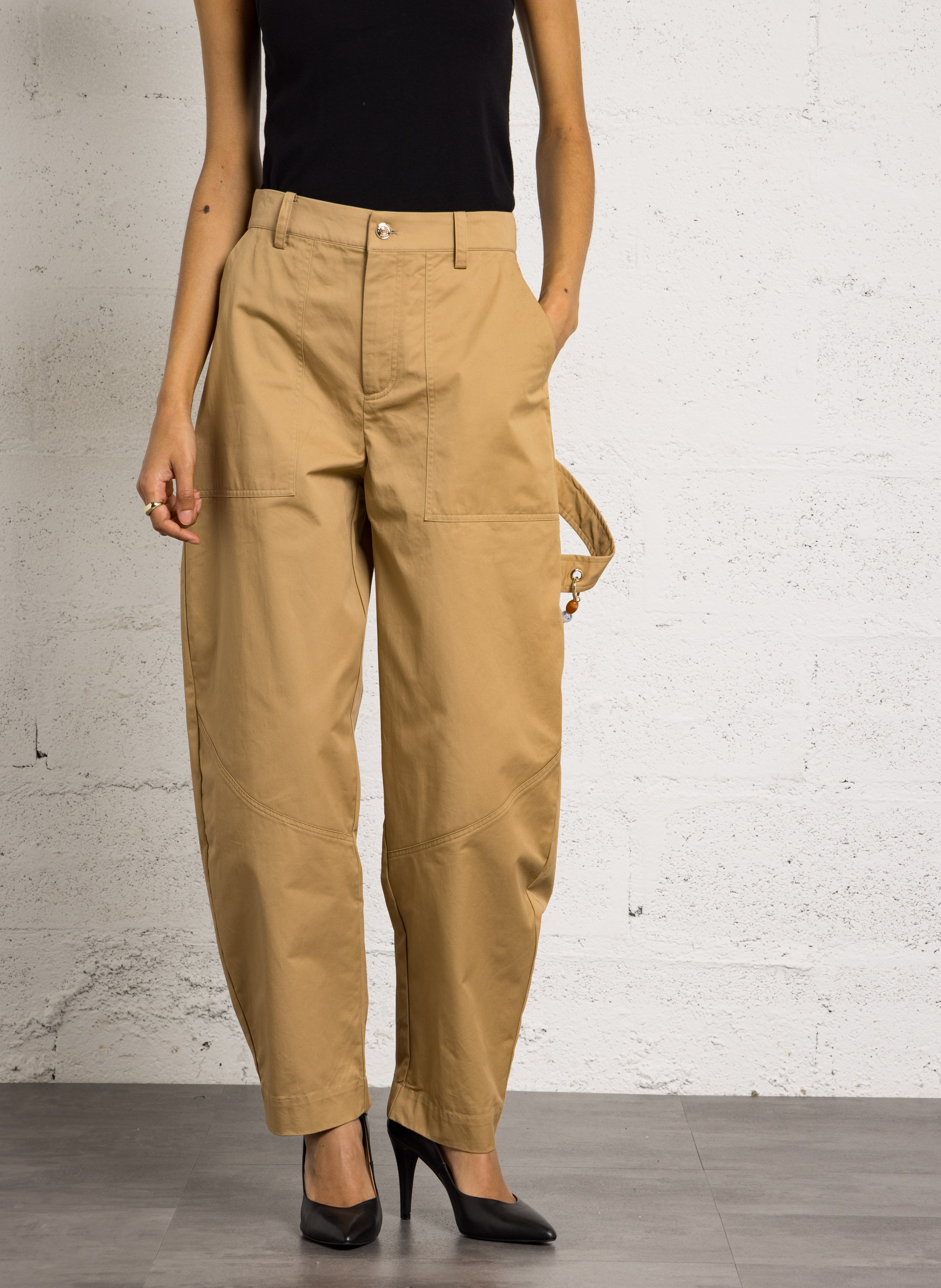 Slim-fit cotton cargo pants BERENICE Beige