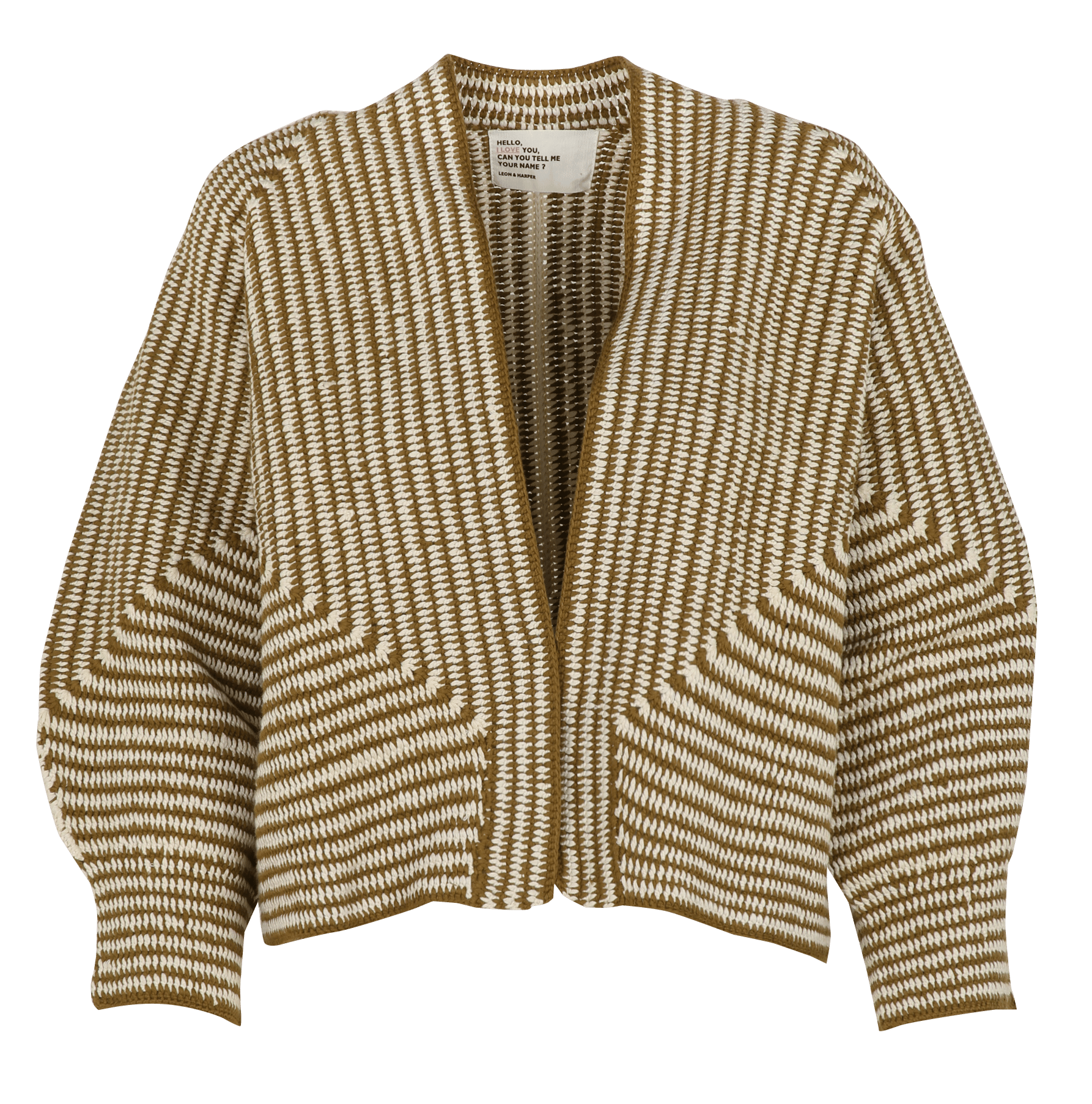 Cardigan ajusté en coton LEON & HARPER Marron