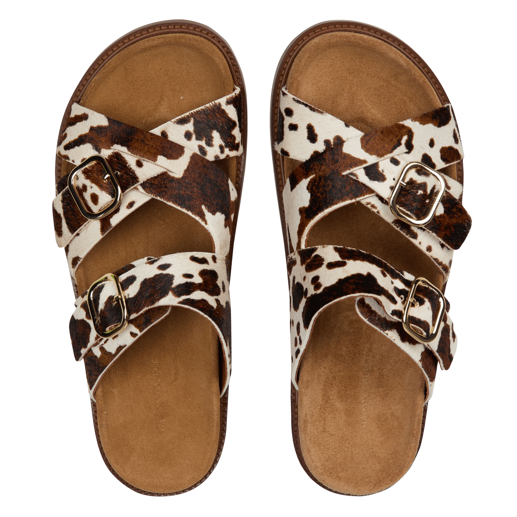 Sandales plates en cuir pony imprimé MAISON TOUFET Multicolore