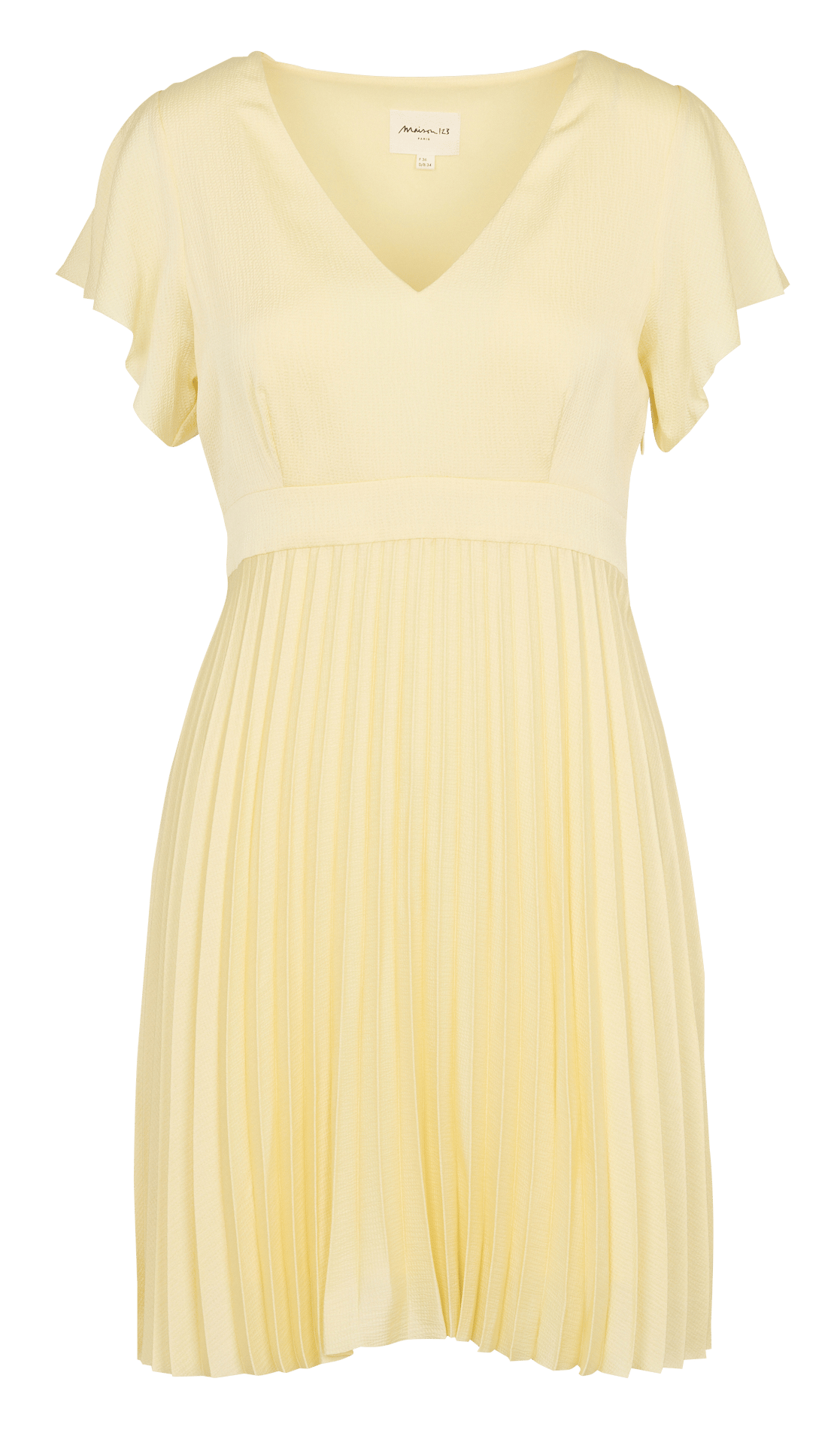 Korte jurk met V-hals MAISON 123 Yellow