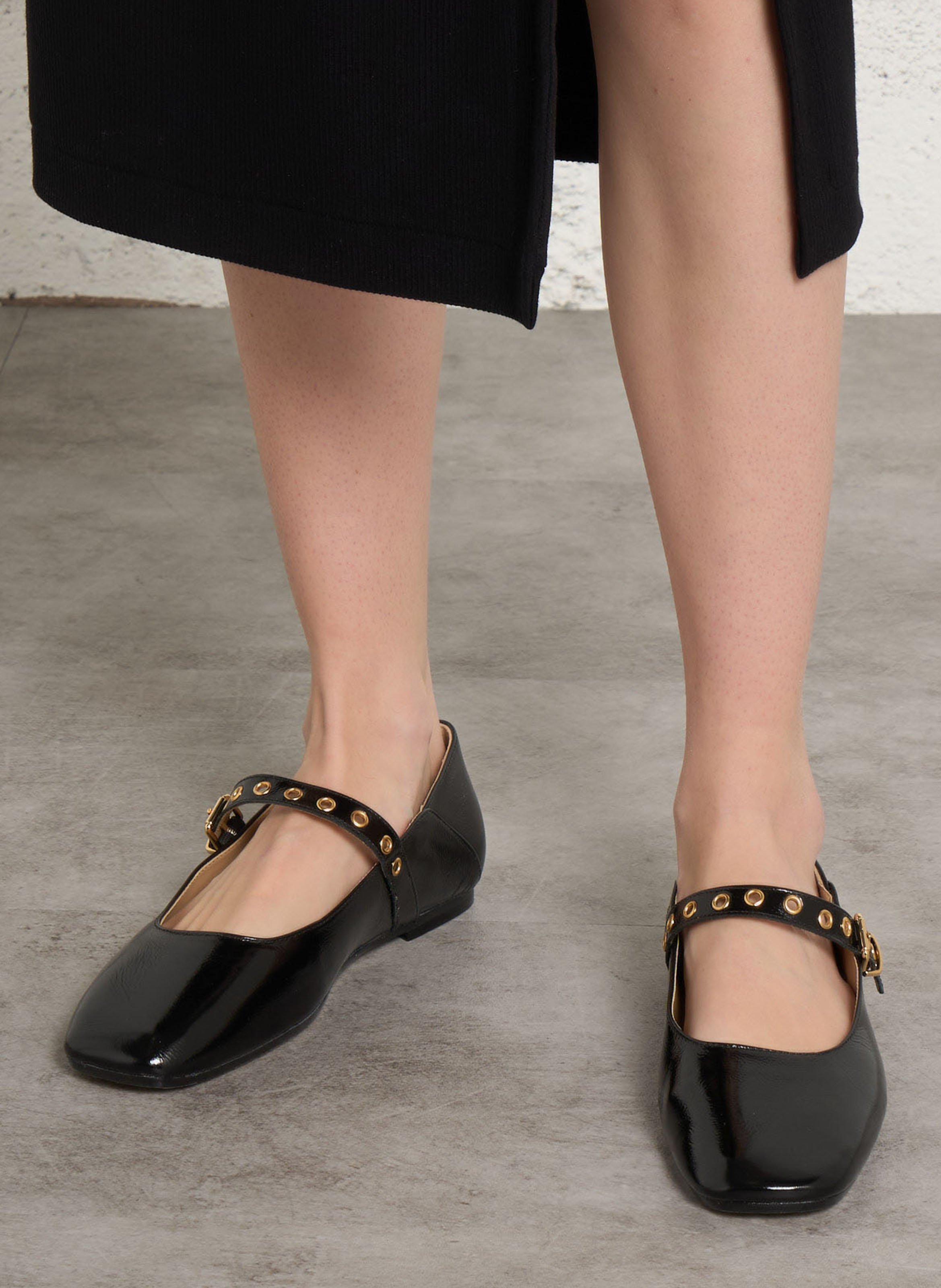 Patent leather ballet flats COSMOPARIS Black