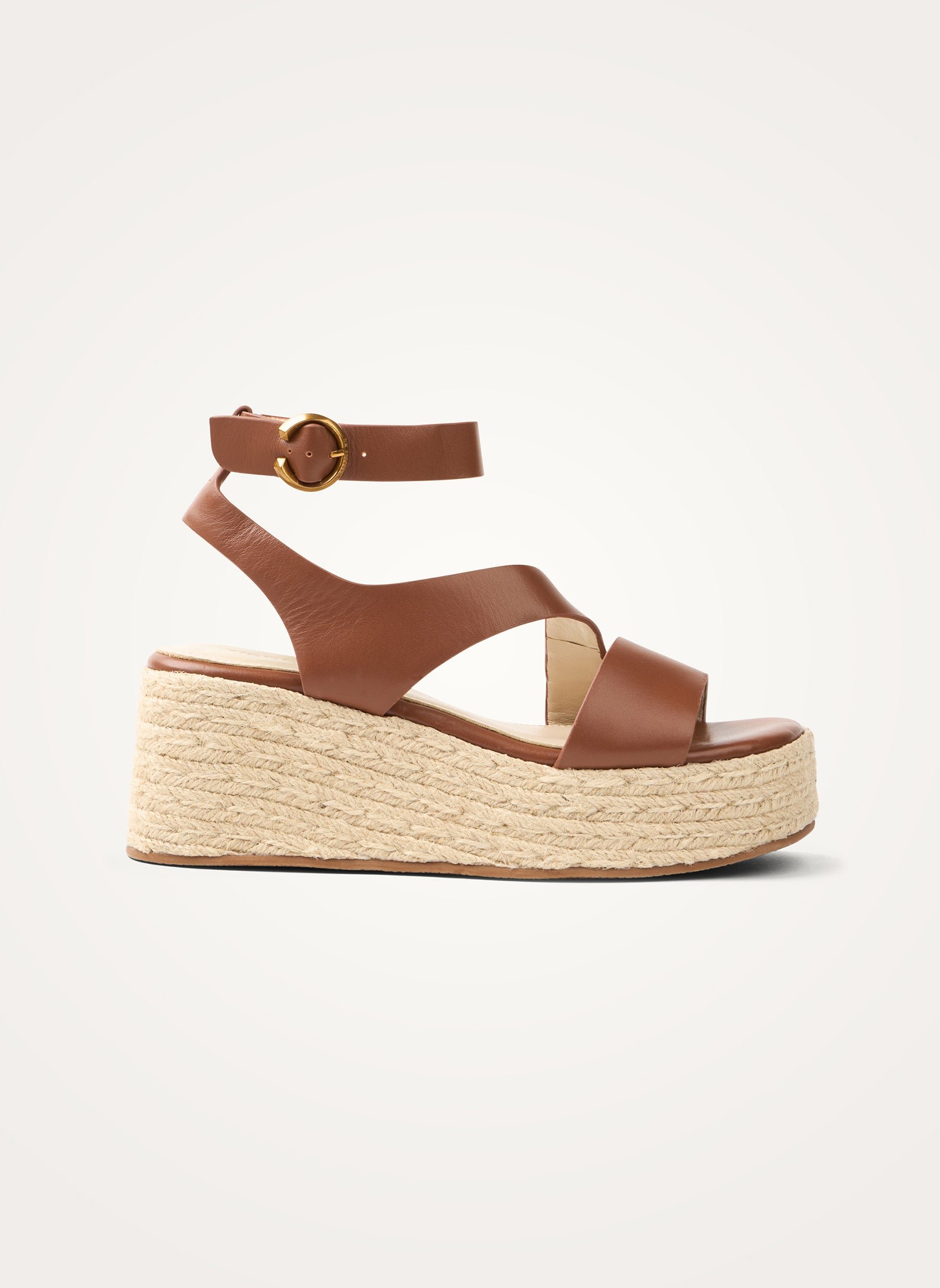 Platform sandals in metallic effect leather with strap VANESSA WU