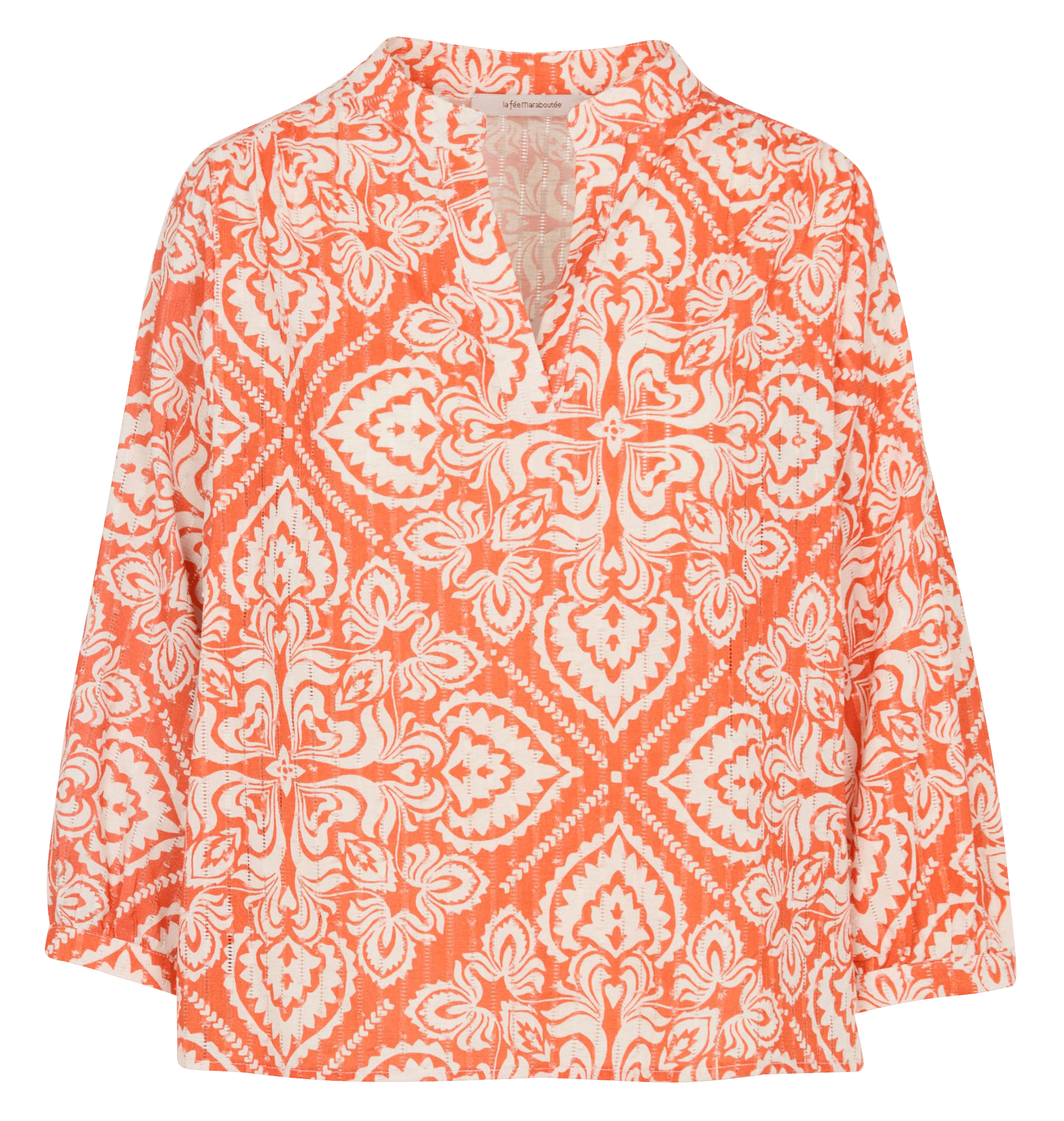 Blouse col tunisien LA FEE MARABOUTEE Orange