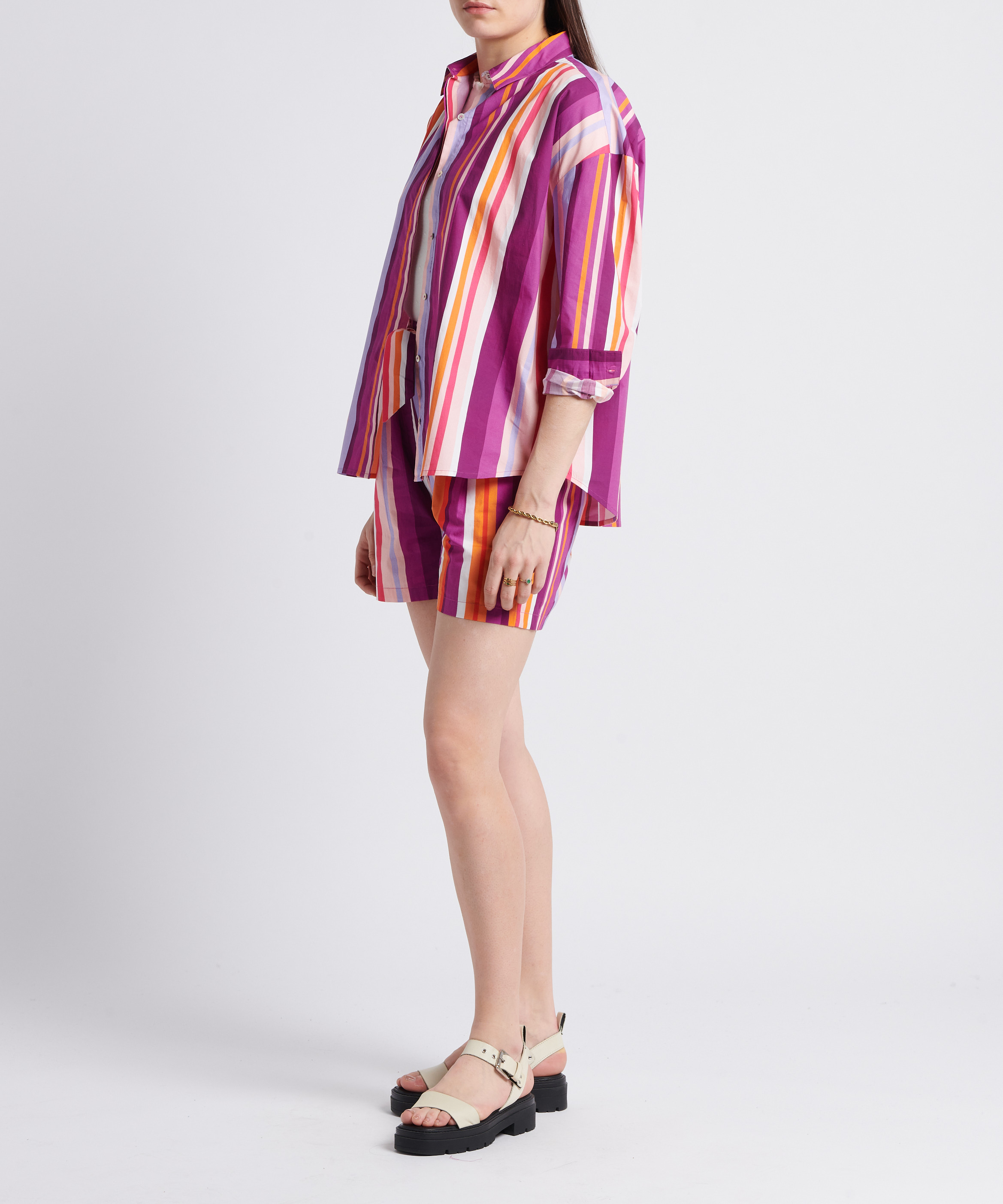 High-waisted striped cotton shorts LA PETITE ETOILE Multicolored