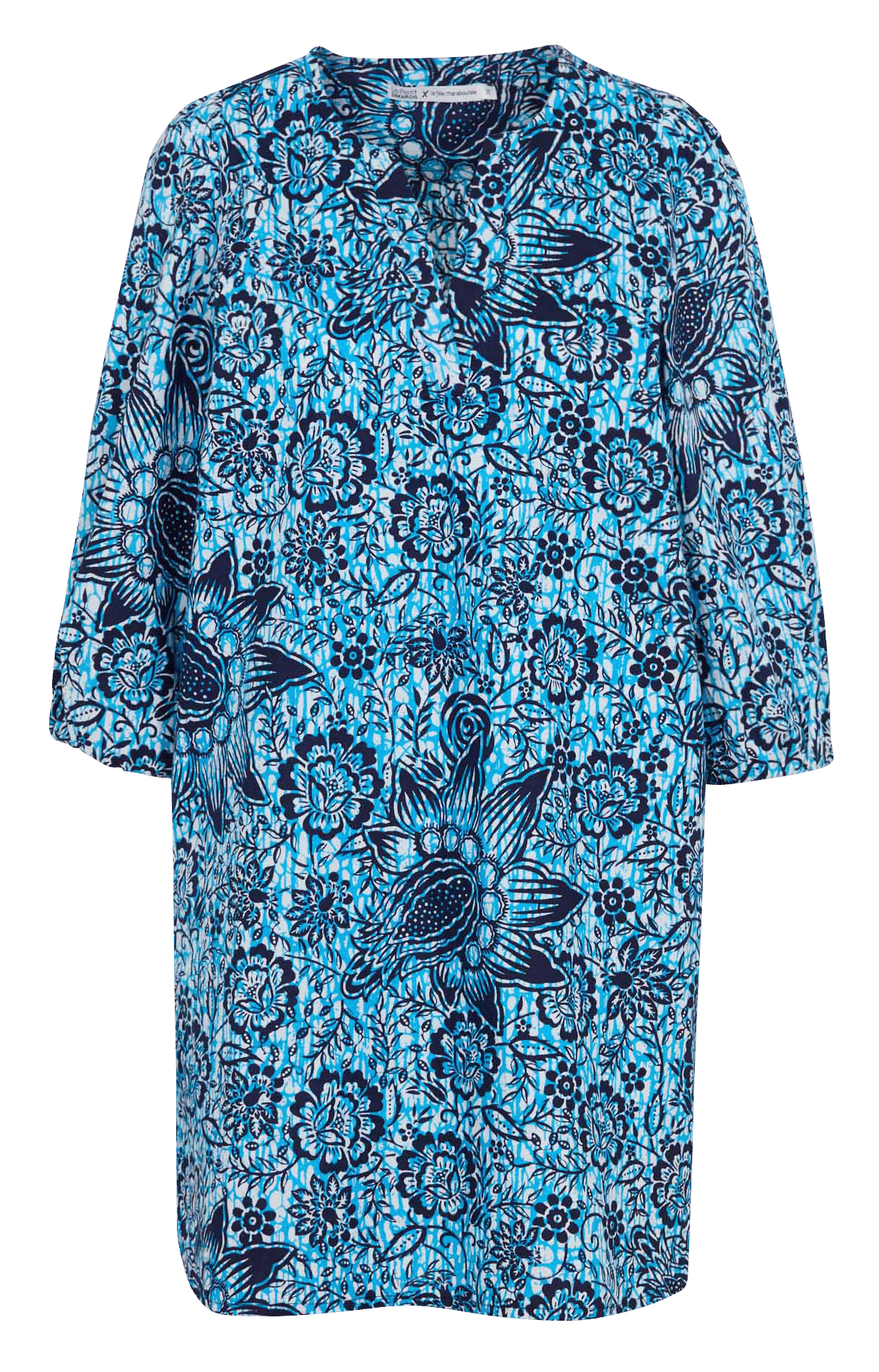 Robe ample en coton LA FEE MARABOUTEE Bleu