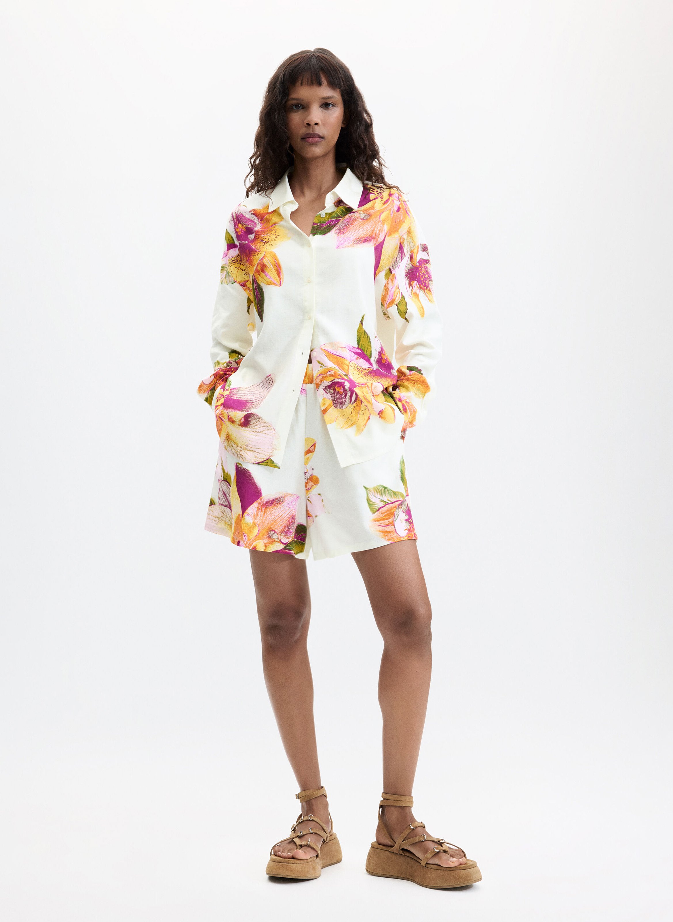 Chemise imprimée col classique  DESIGUAL Blanc