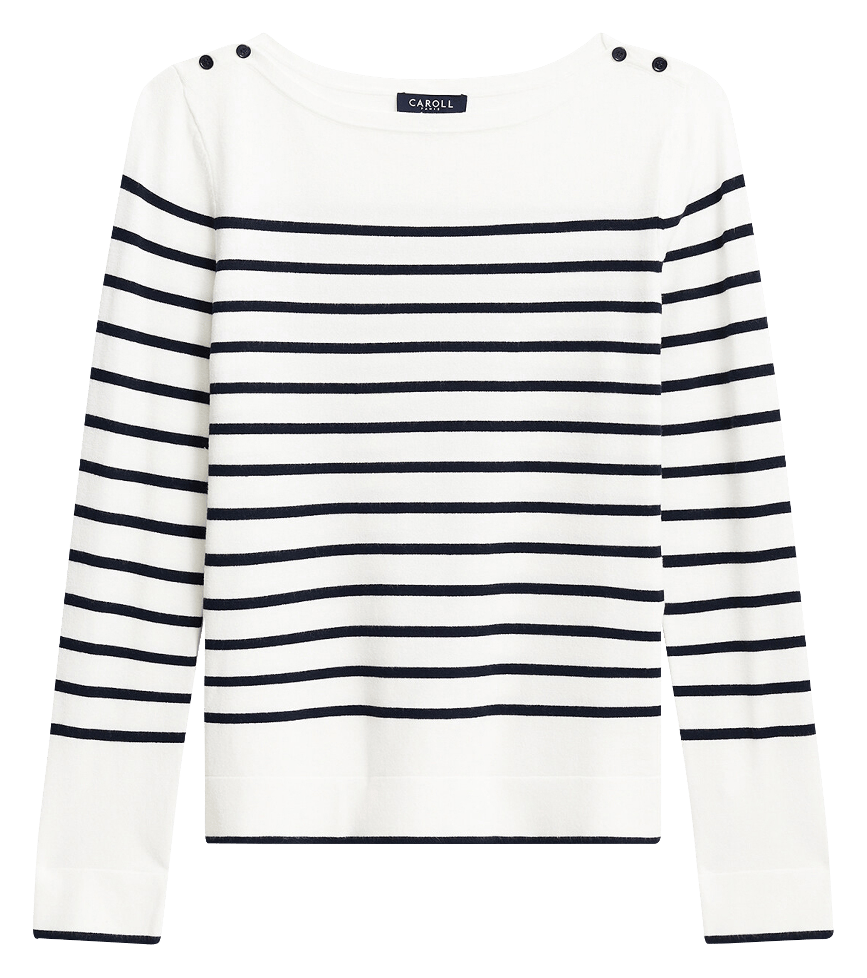 Pull ajusté à rayures CAROLL Beige