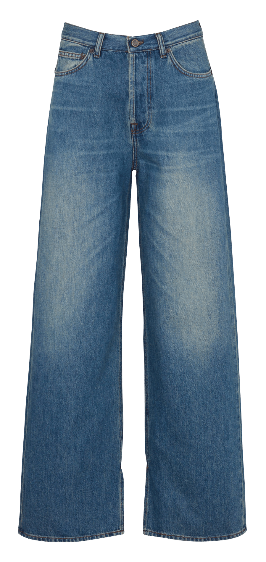 Jean droit en coton et coton recyclé COTELAC Bleu