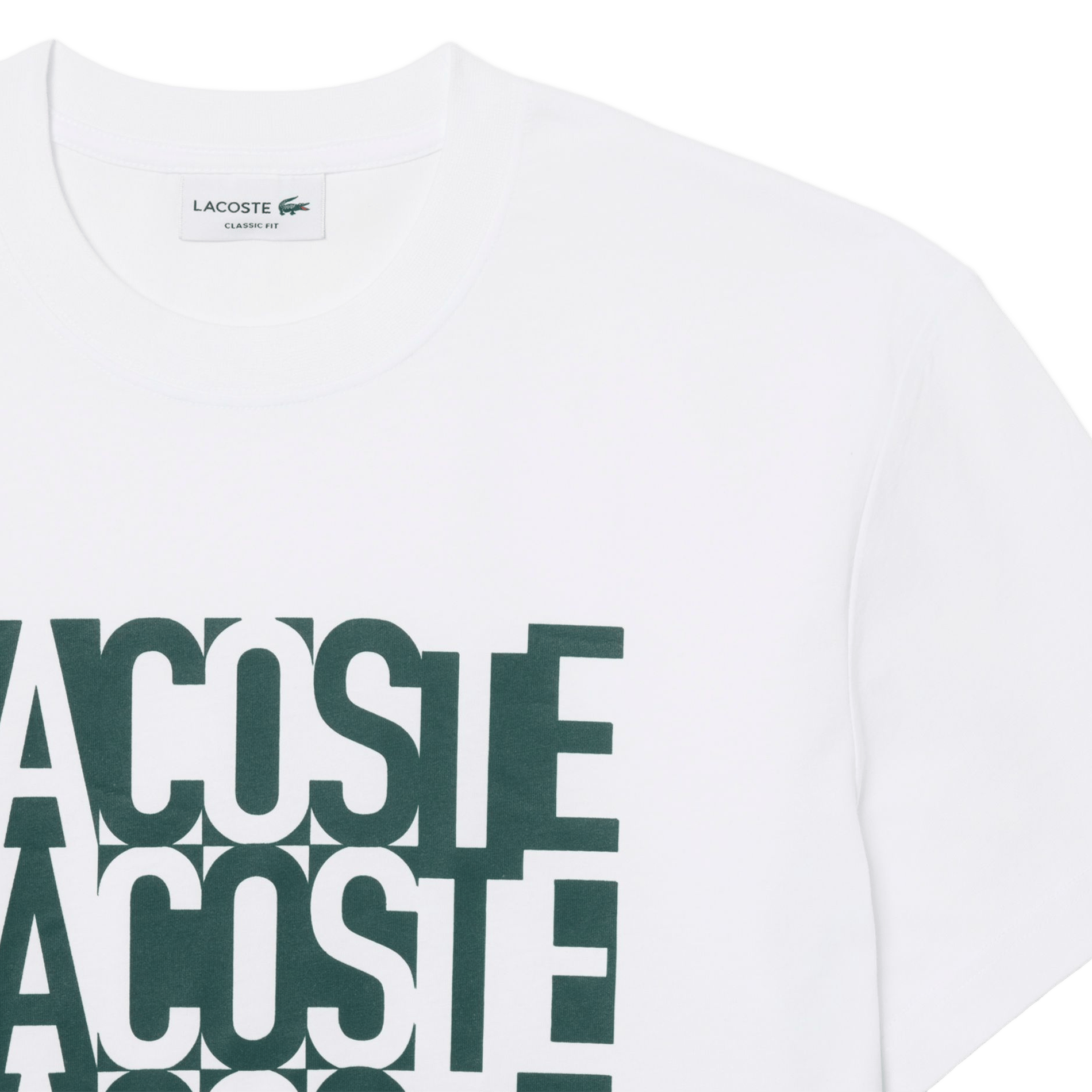 Cotton-mix printed T-shirt LACOSTE White