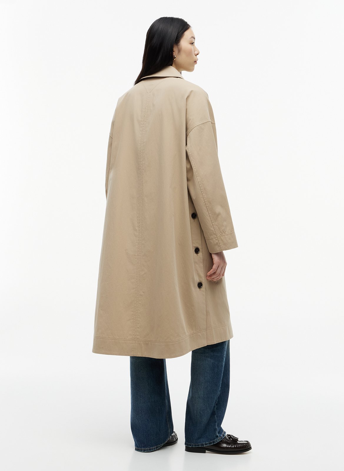 Oversize-Trenchcoat aus Baumwollmix TOMMY HILFIGER Beige