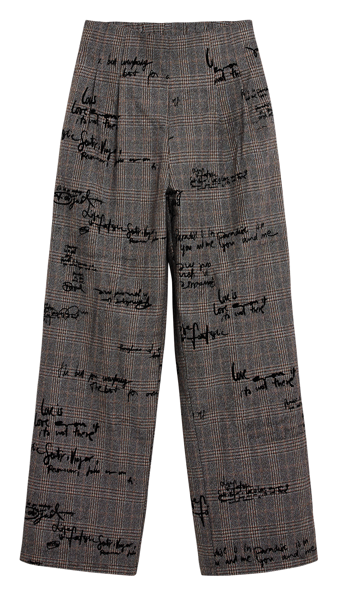 Straight Wide Leg Checked Print Pants DESIGUAL Black