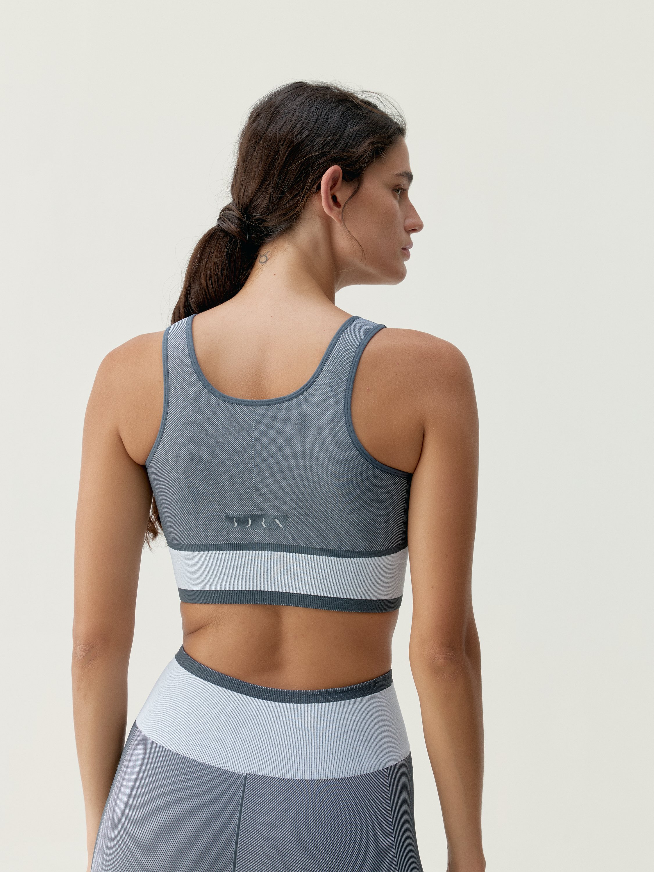 Women's sports bra oasis medium to high support sculpting effect BORN Blue