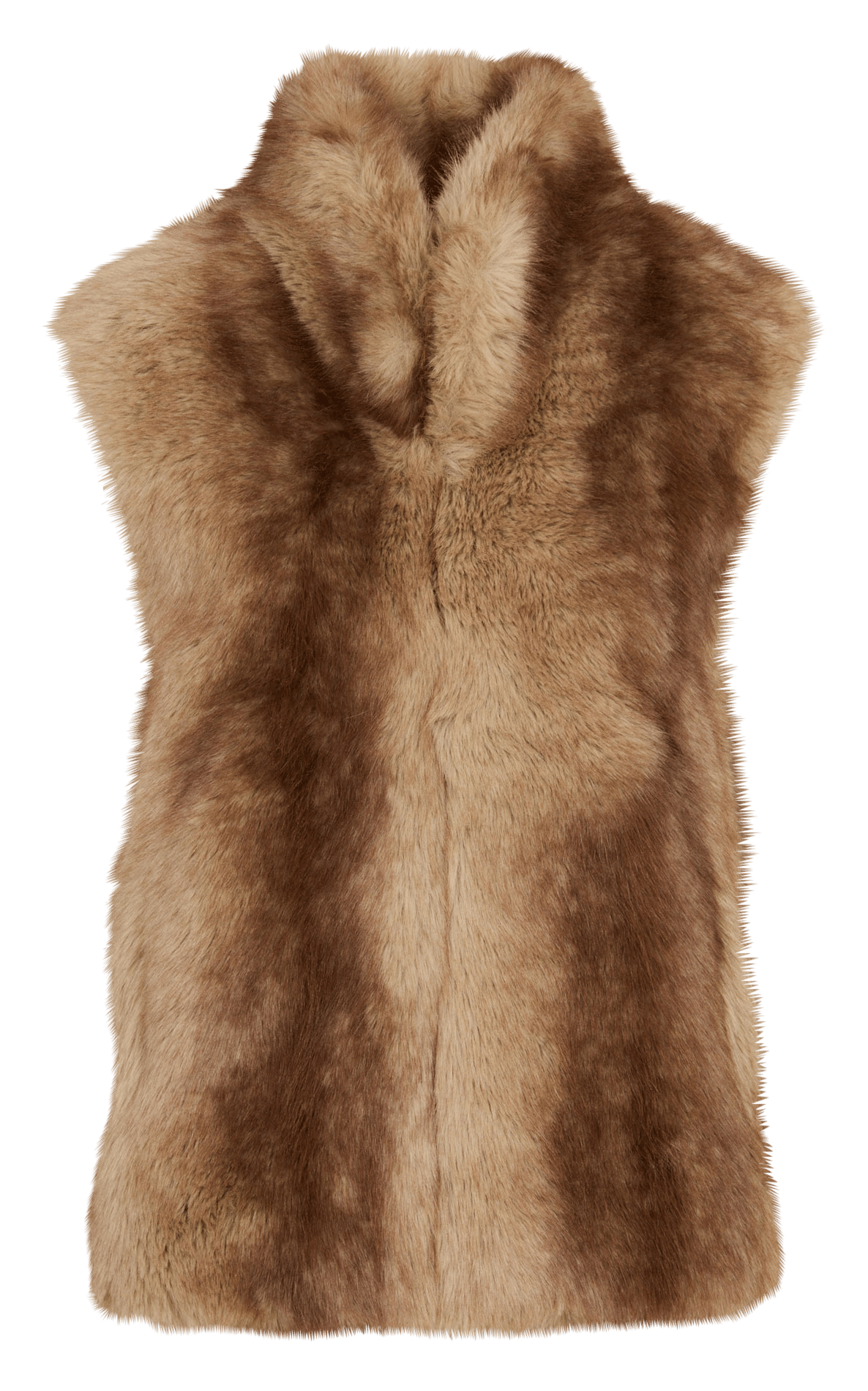 Rechte mouwloze jas met fakefur-effect APPARIS Beige