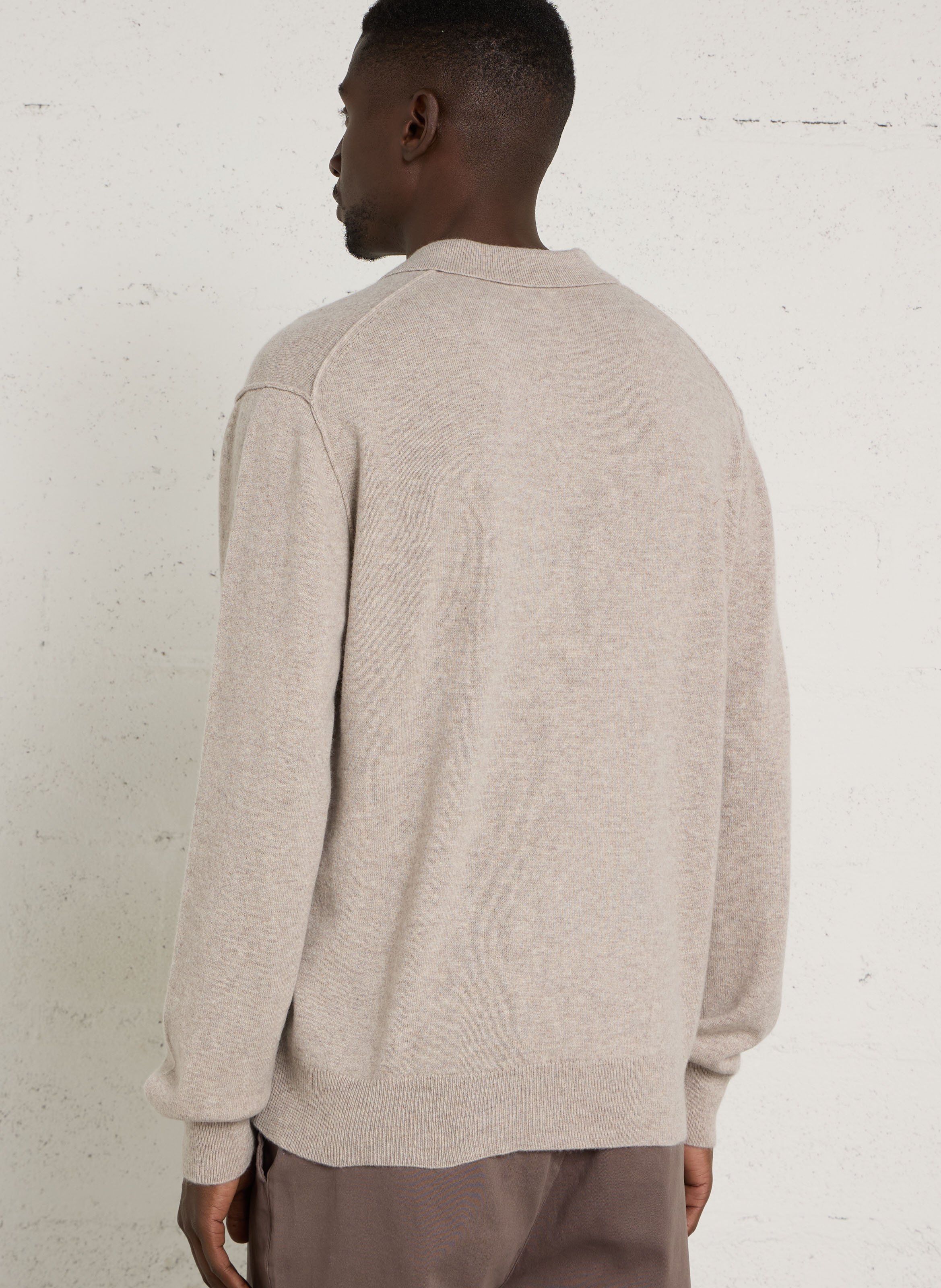 Maglione con collo a polo in misto lana HARTFORD Beige